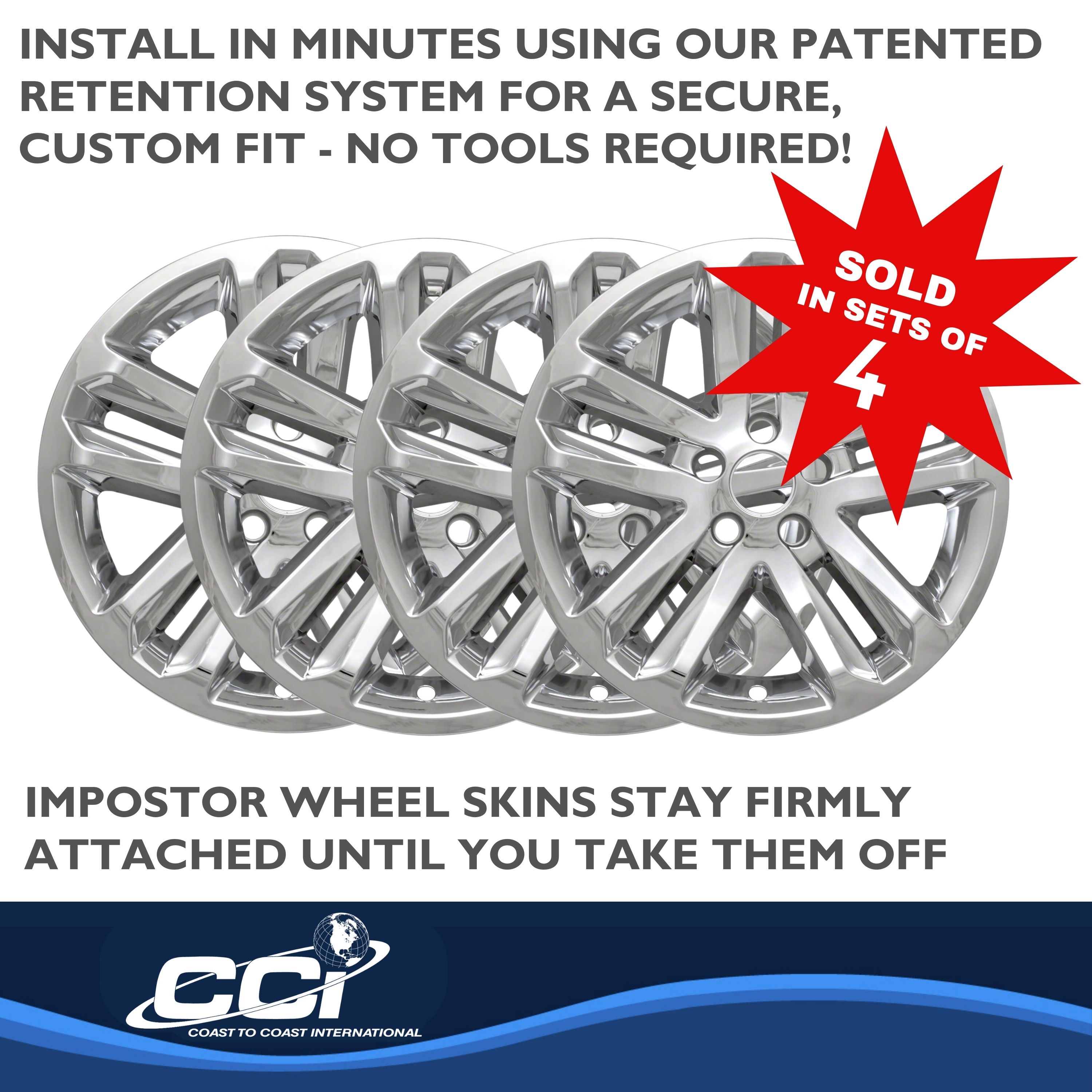 Coast To Coast IWCIMP370X - Impostor Wheel Covers, Black, Chrome Plated