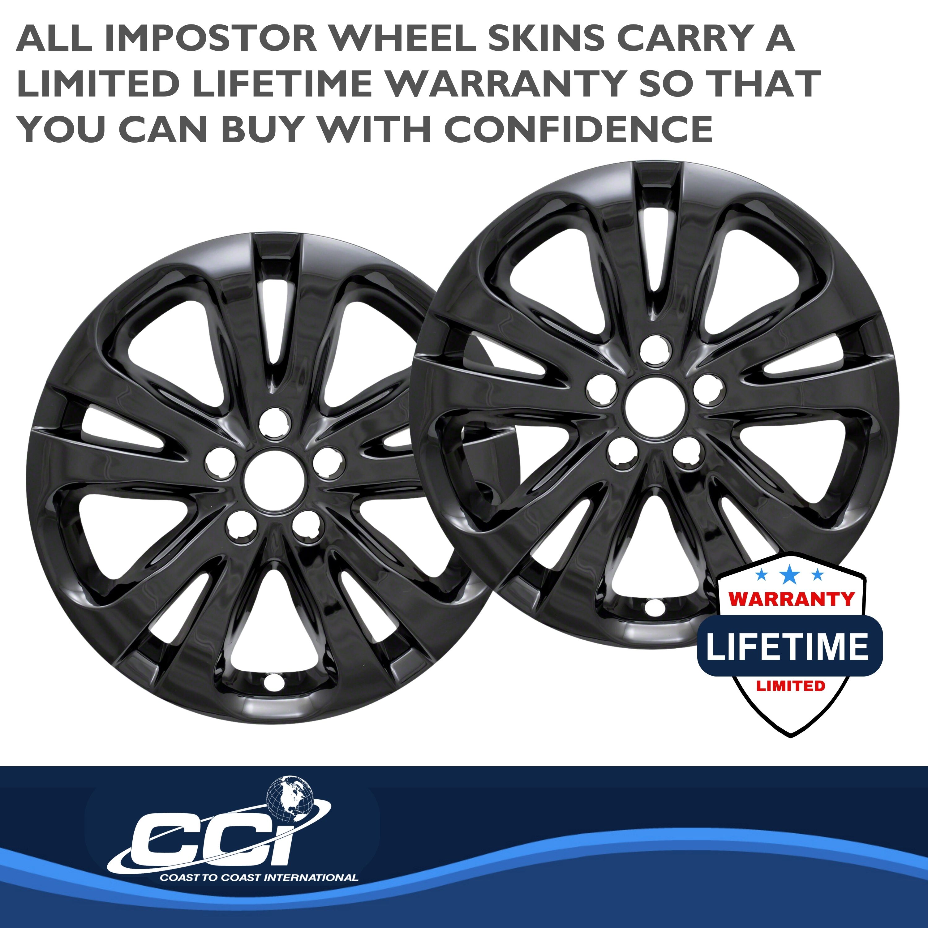 Coast To Coast IWCIMP388BLK - Impostor Wheel Covers, Black, Gloss
