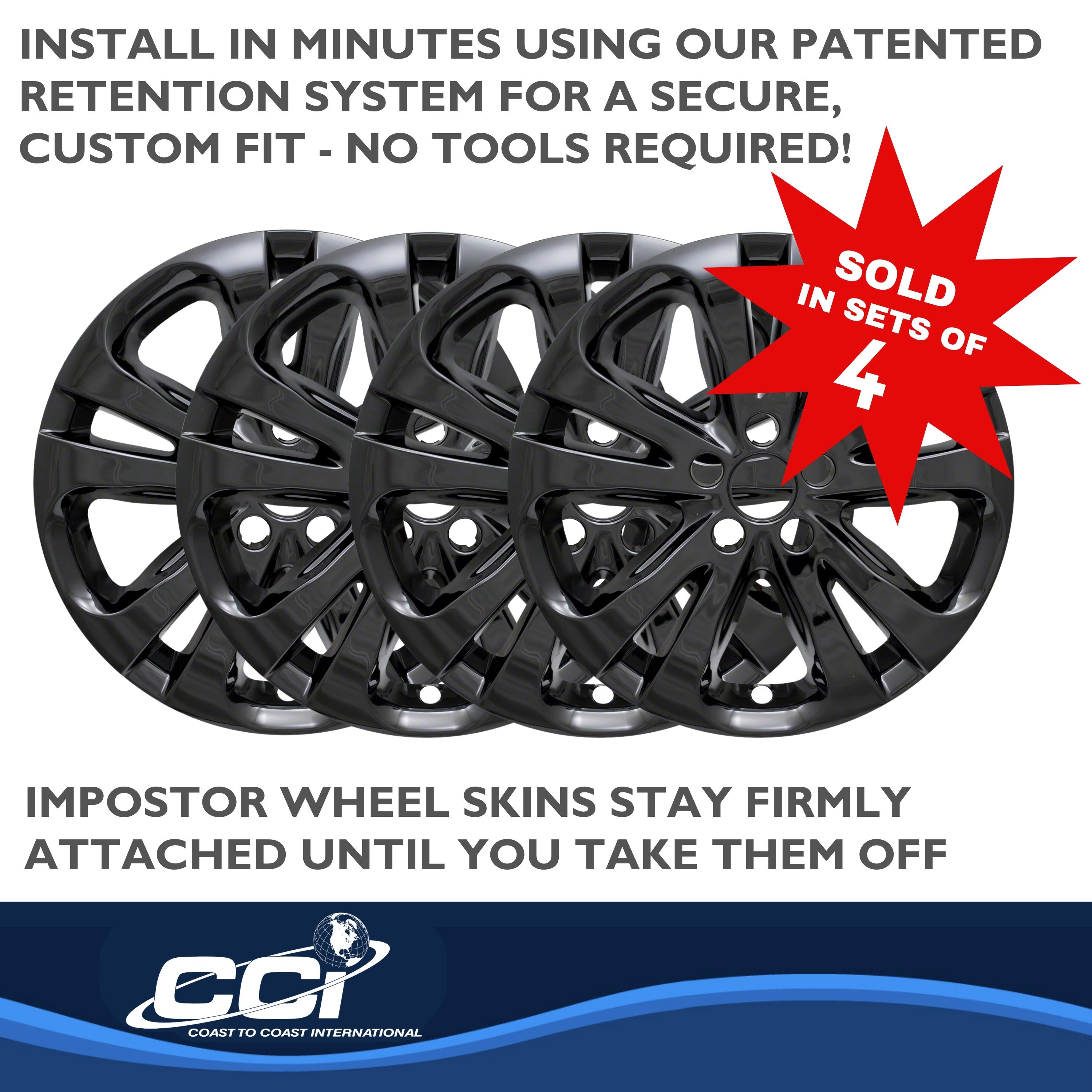 Coast To Coast IWCIMP388BLK - Impostor Wheel Covers, Black, Gloss
