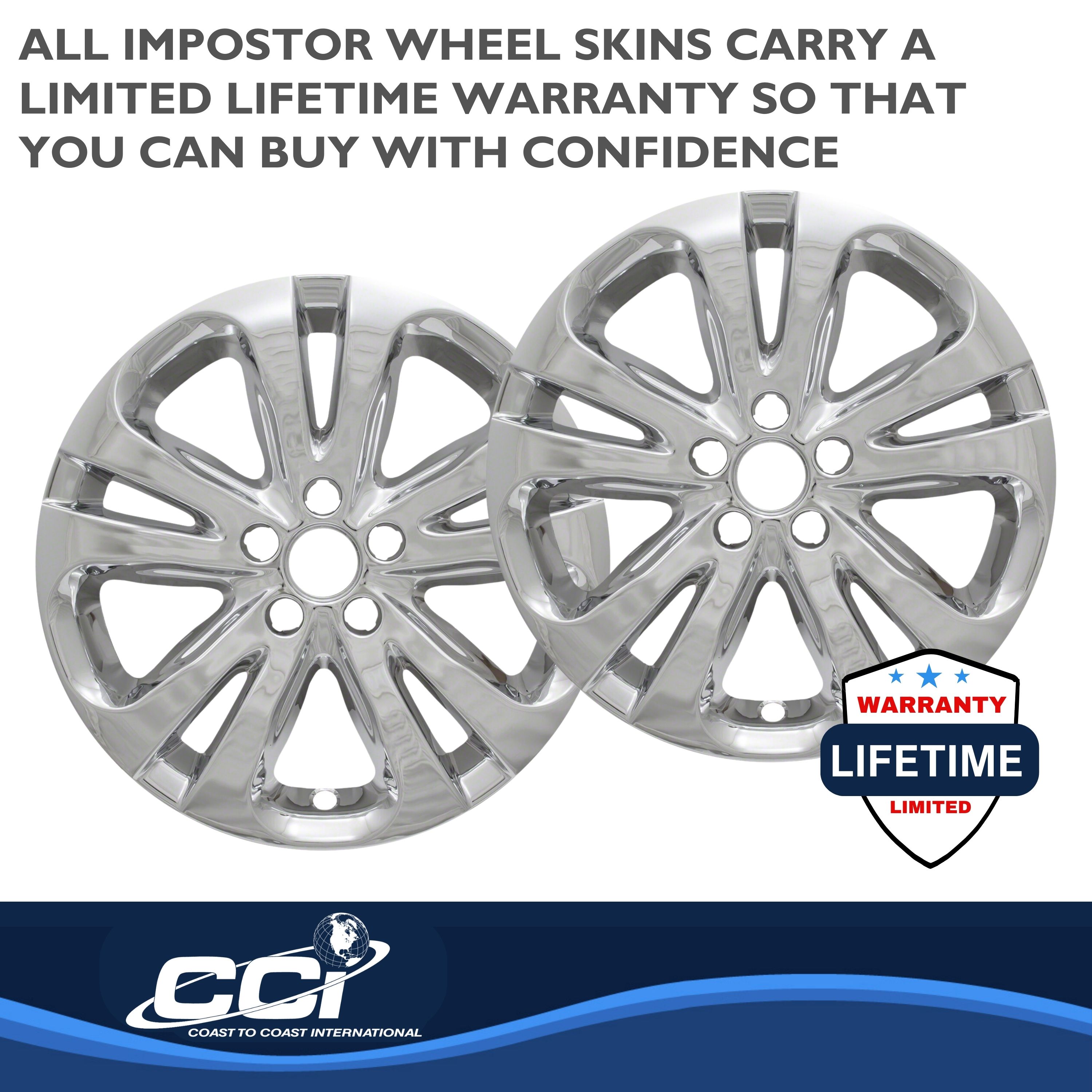 Coast To Coast IWCIMP388X - Impostor Wheel Covers, Silver, Chrome Plated