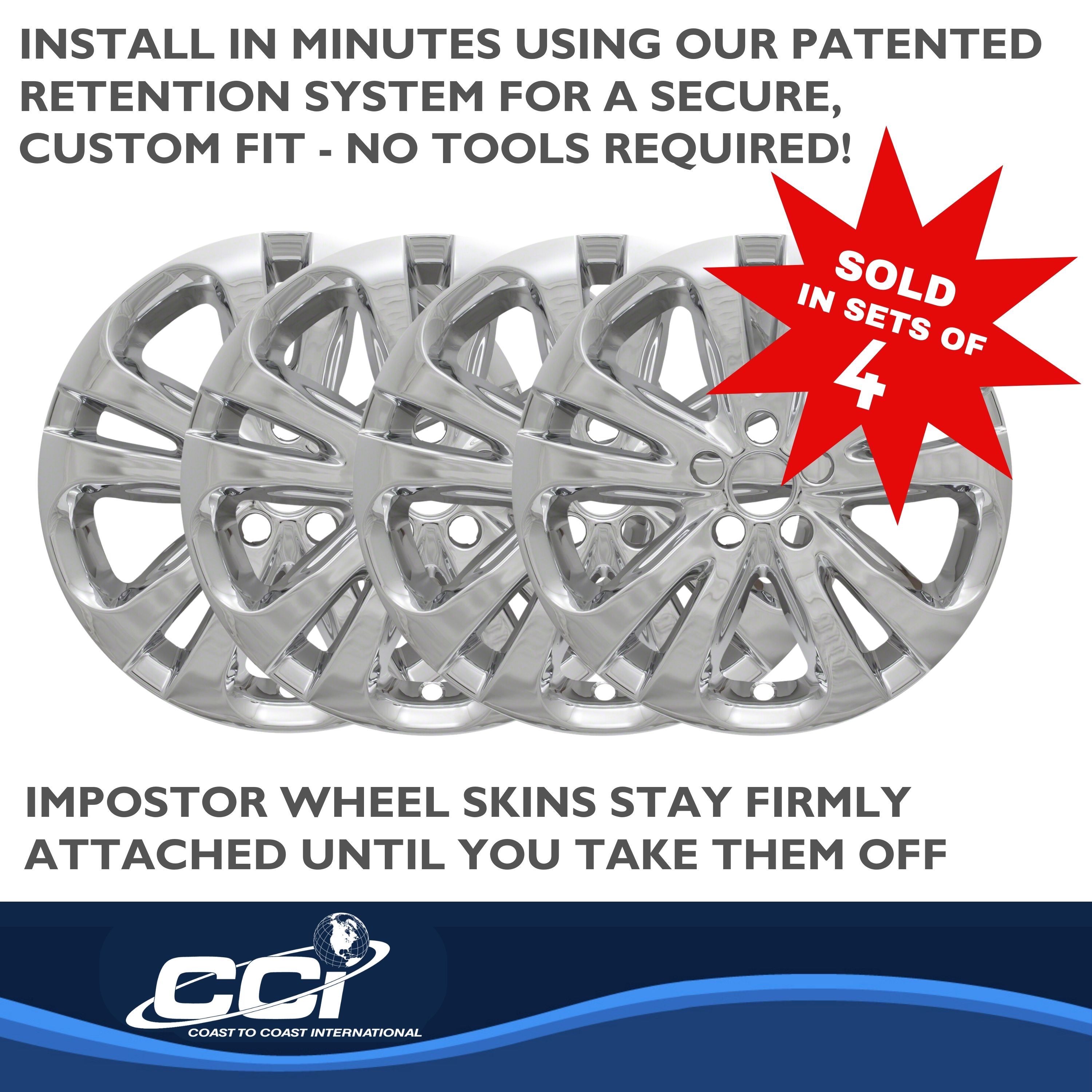 Coast To Coast IWCIMP388X - Impostor Wheel Covers, Silver, Chrome Plated