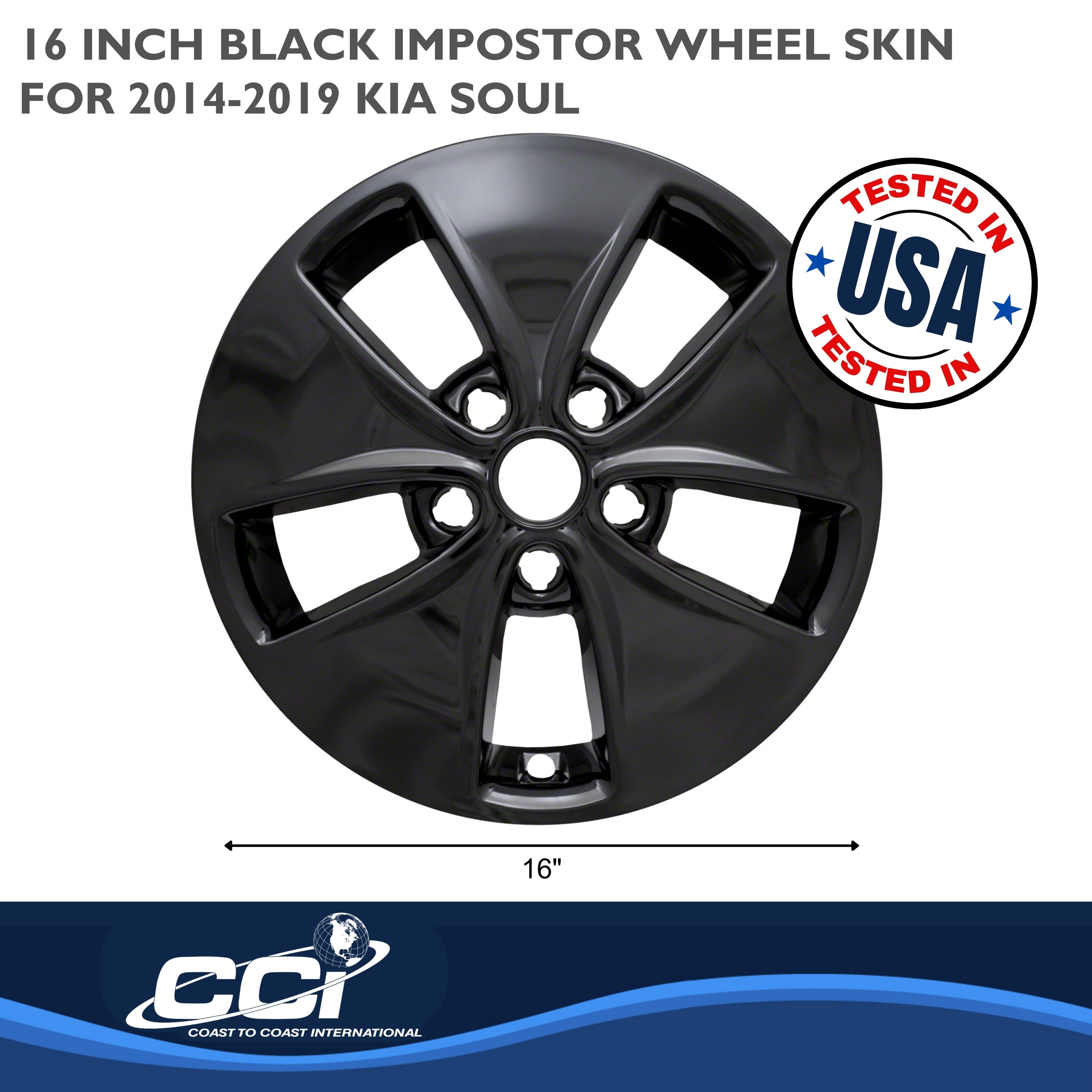 Coast To Coast IWCIMP400BLK - Impostor Wheel Covers, Black, Gloss