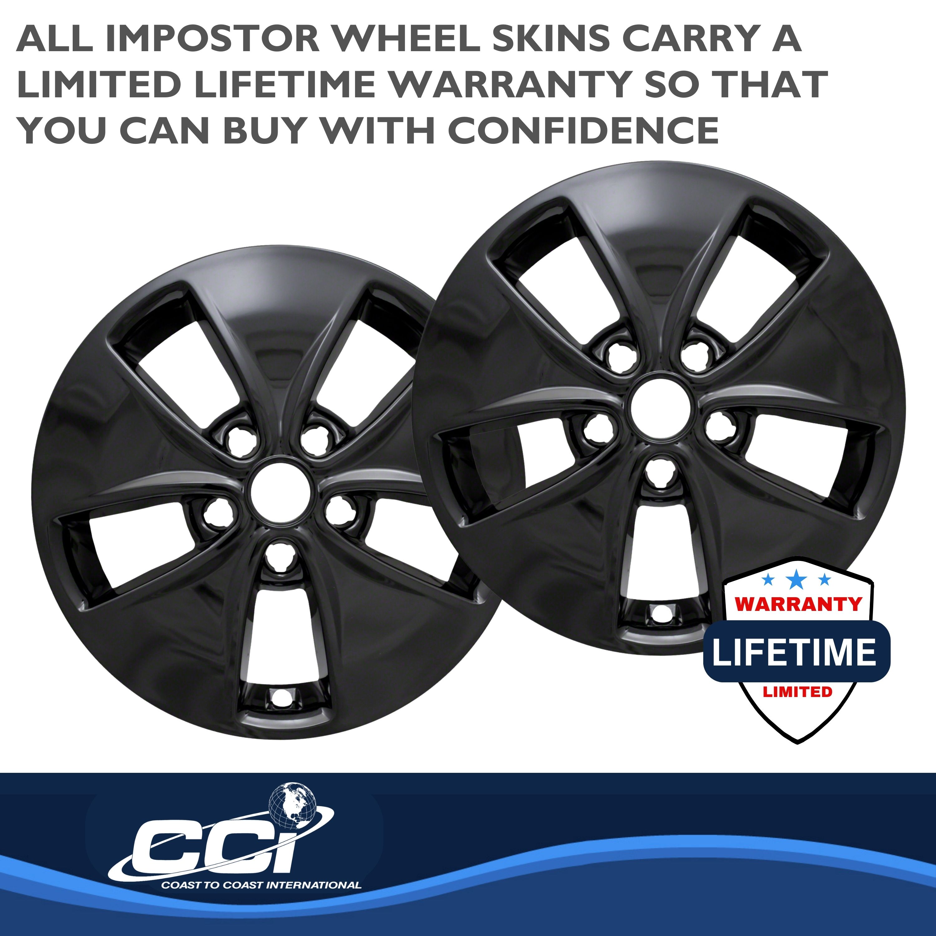 Coast To Coast IWCIMP400BLK - Impostor Wheel Covers, Black, Gloss