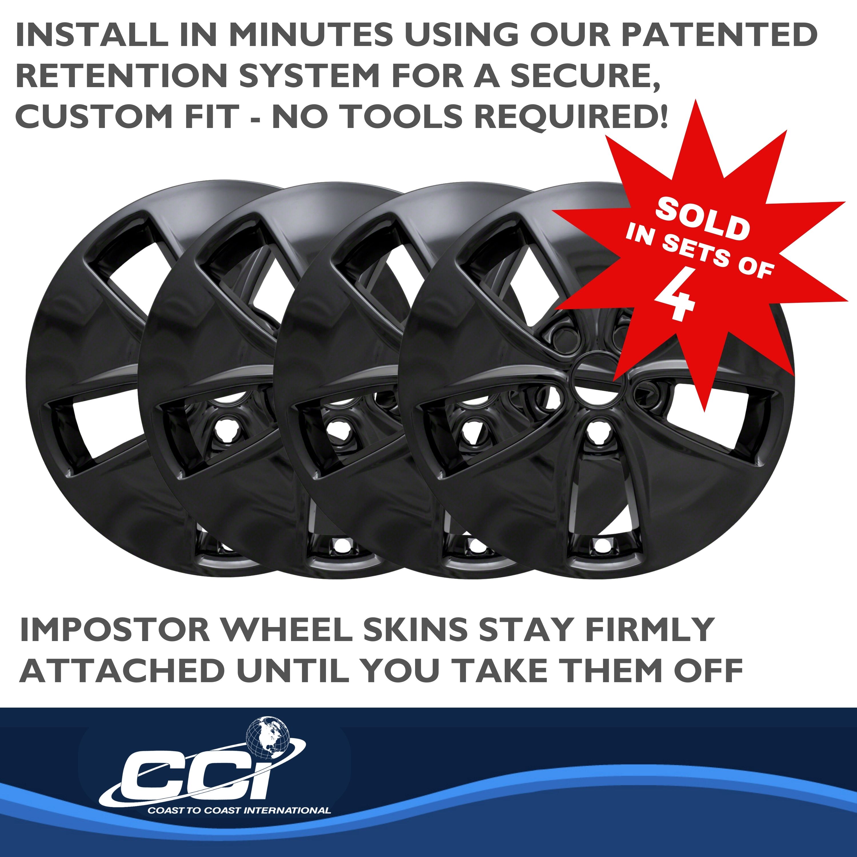 Coast To Coast IWCIMP400BLK - Impostor Wheel Covers, Black, Gloss