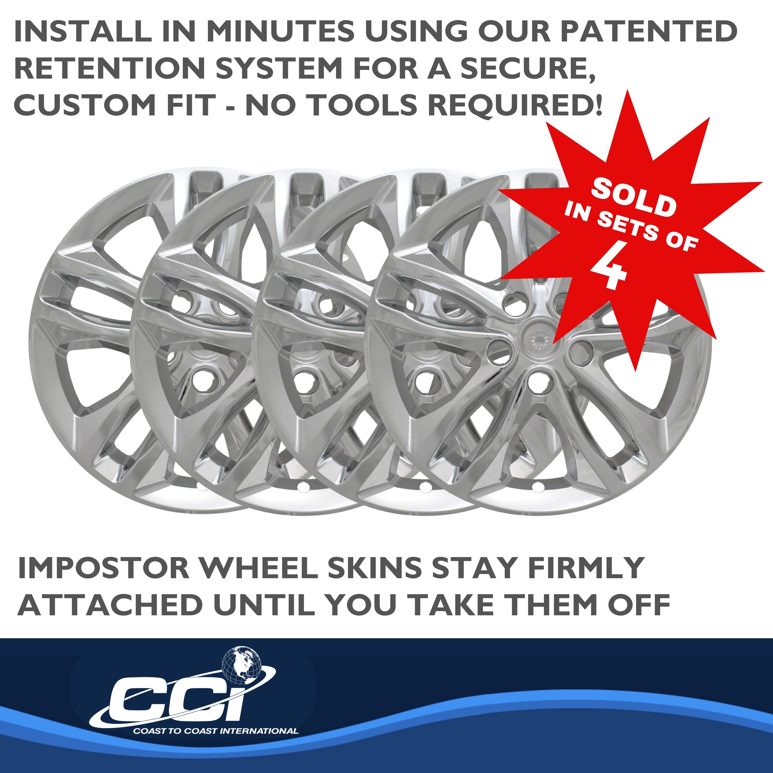 Coast To Coast IWCIMP406X - Impostor Wheel Covers, Silver, Chrome Plated