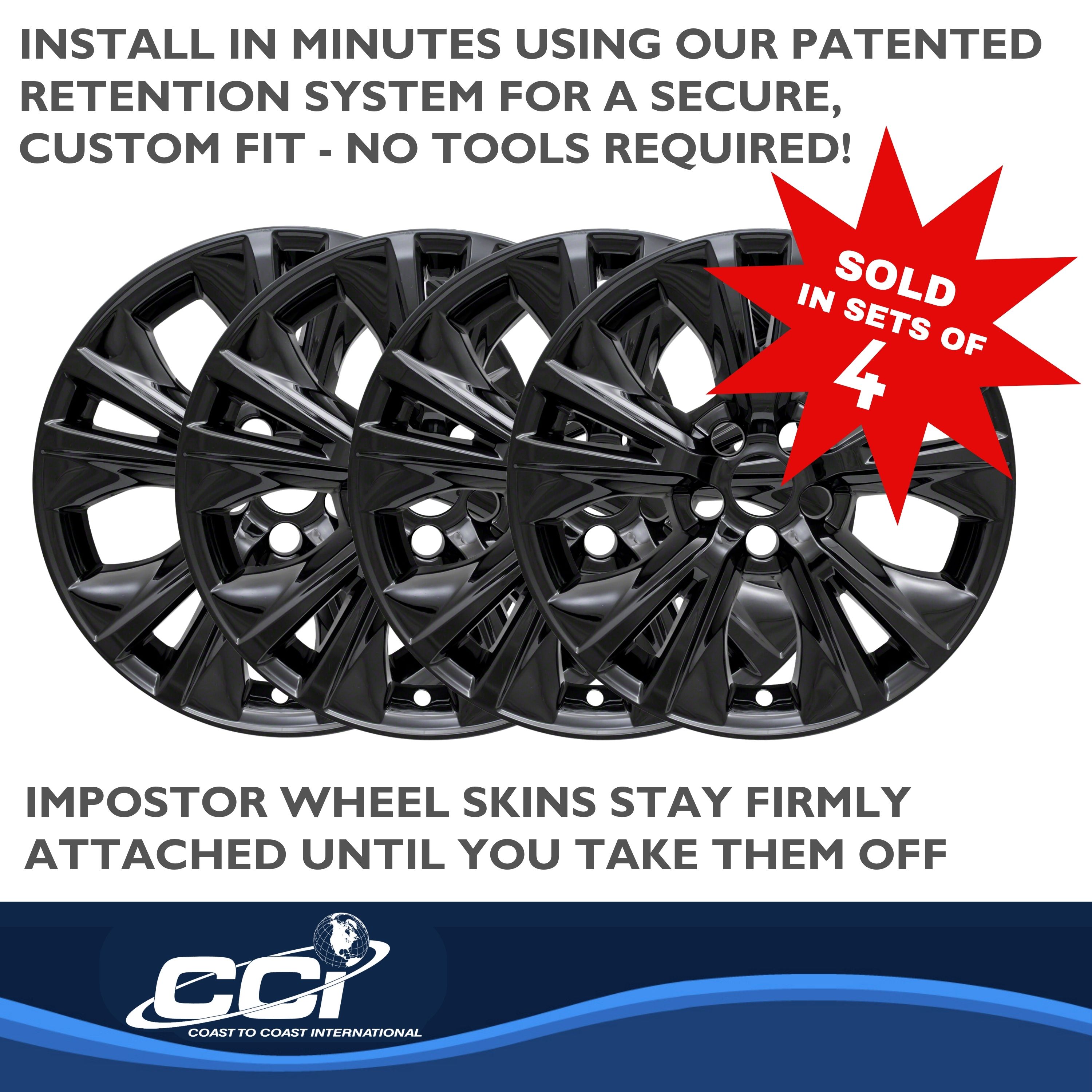 Coast To Coast IWCIMP410BLK - Impostor Wheel Covers, Black, Gloss