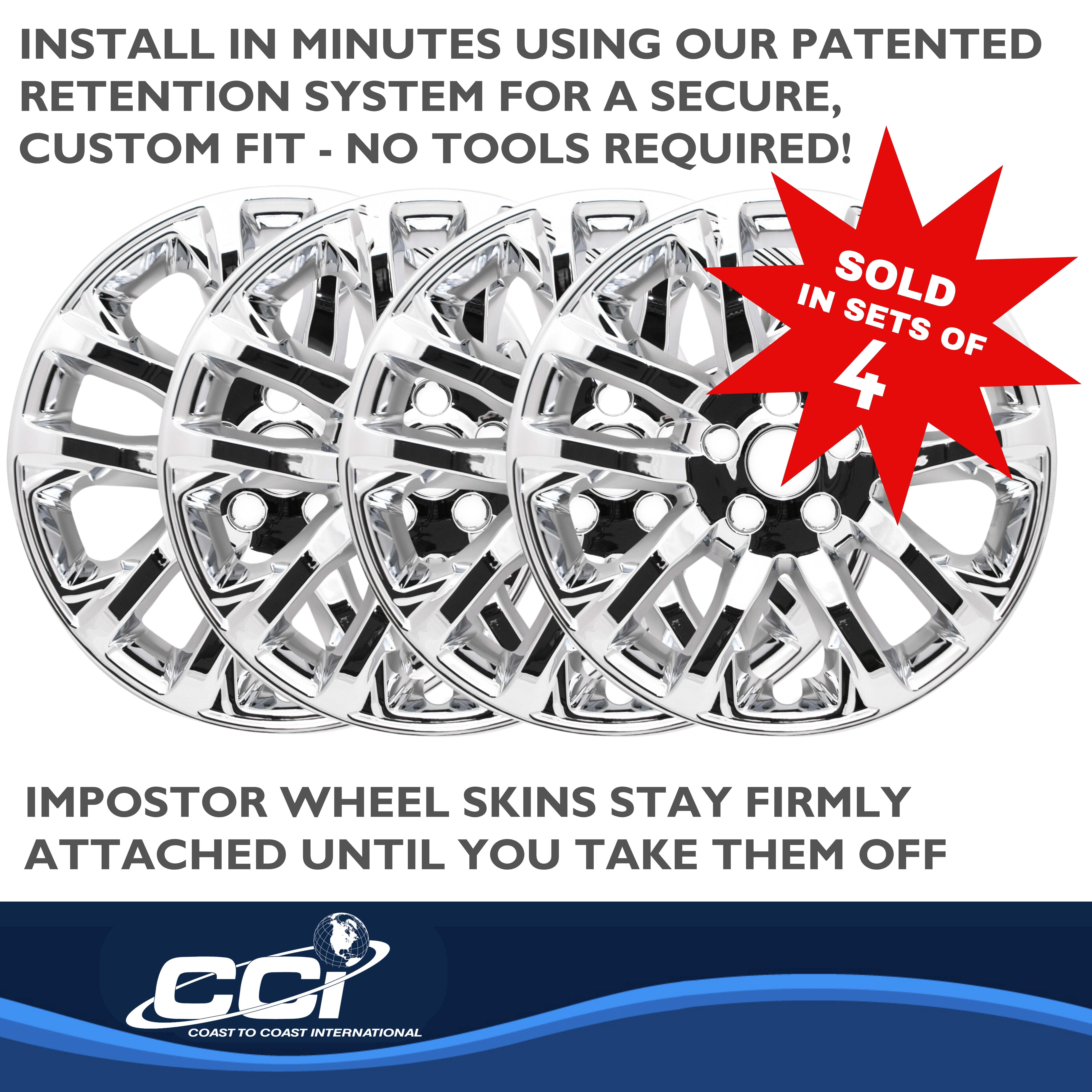 Coast To Coast IMP457X - Wheel Skins, Silver, Chrome Plated