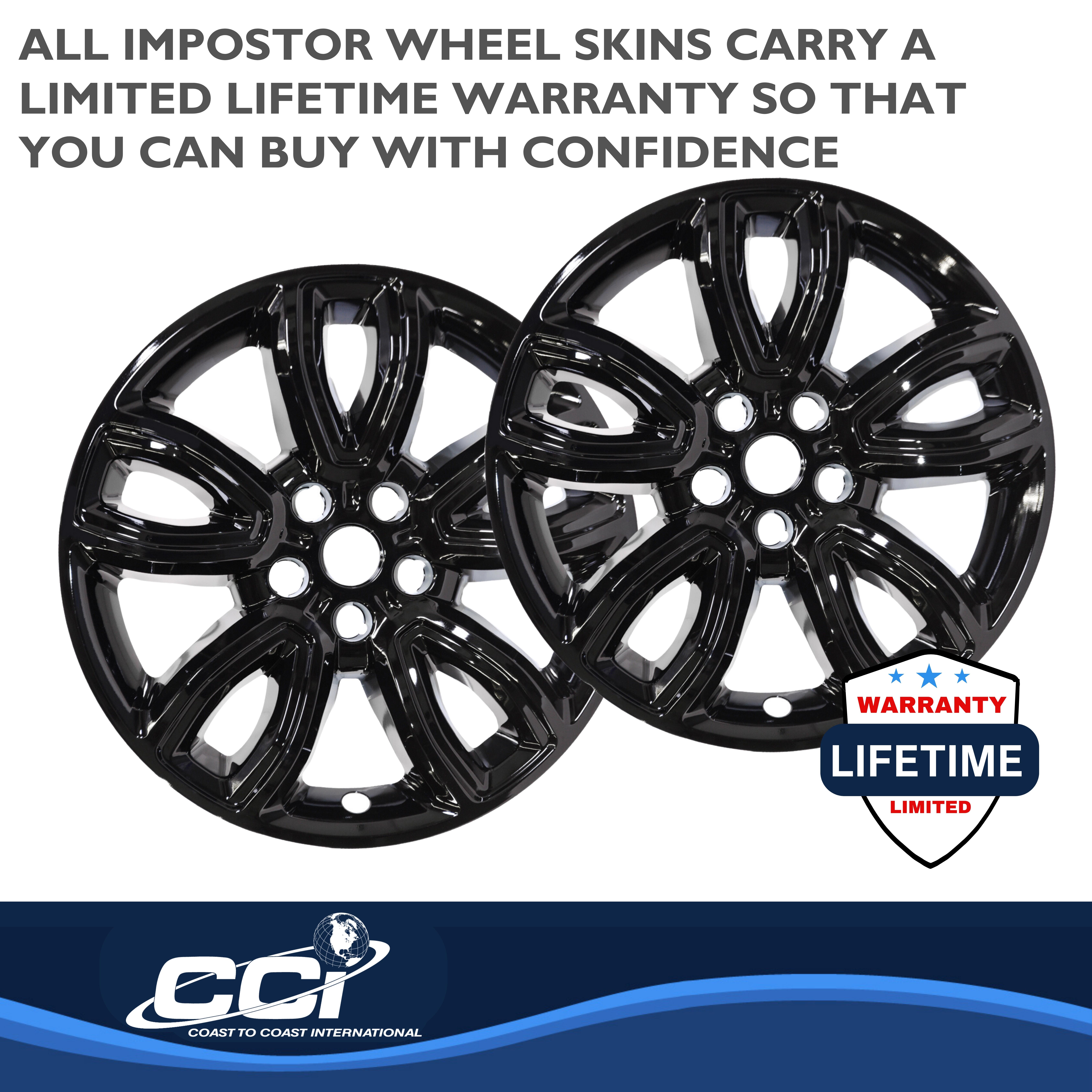 Coast To Coast IMP468BLK - Wheel Skins, Black, Gloss Painted