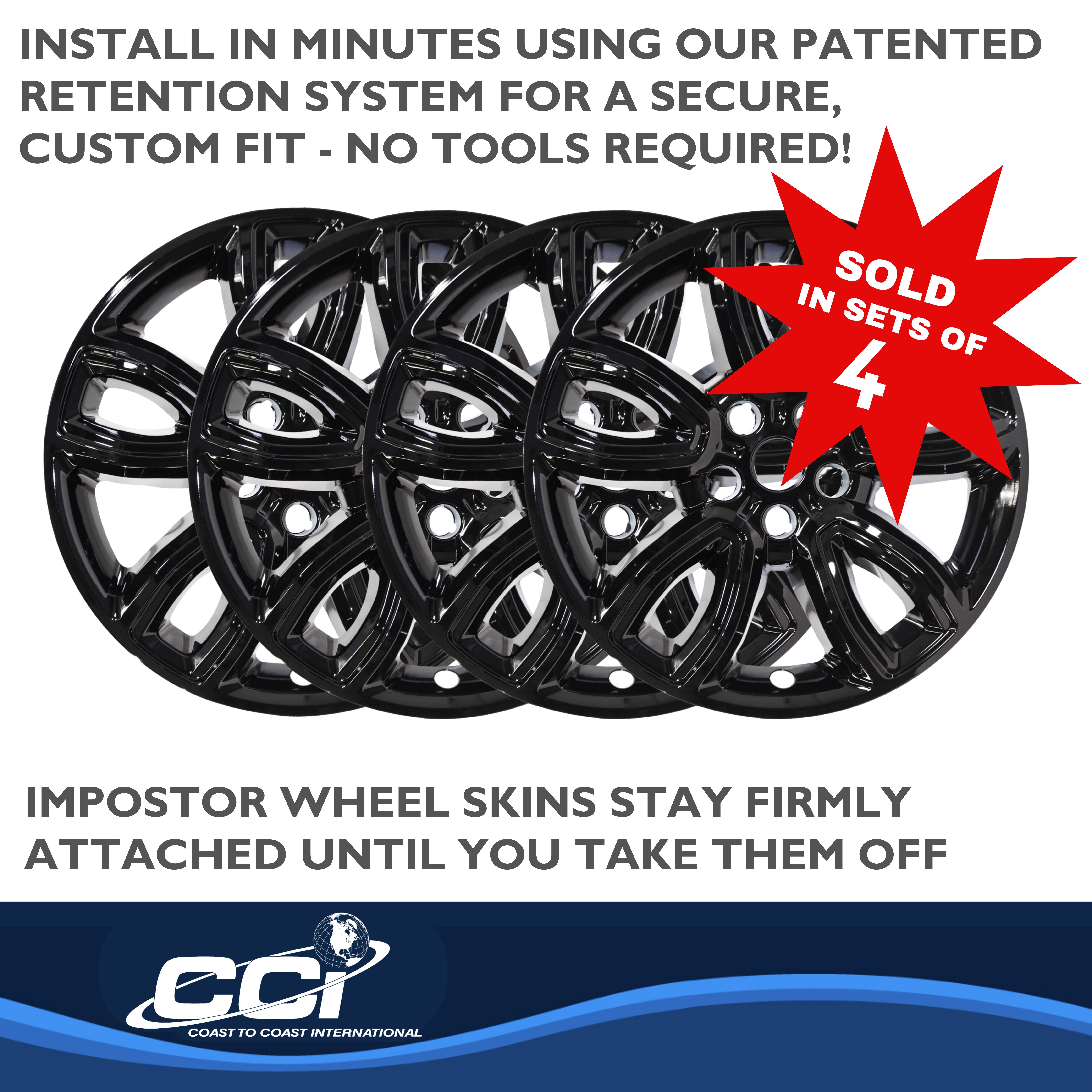 Coast To Coast IMP468BLK - Wheel Skins, Black, Gloss Painted