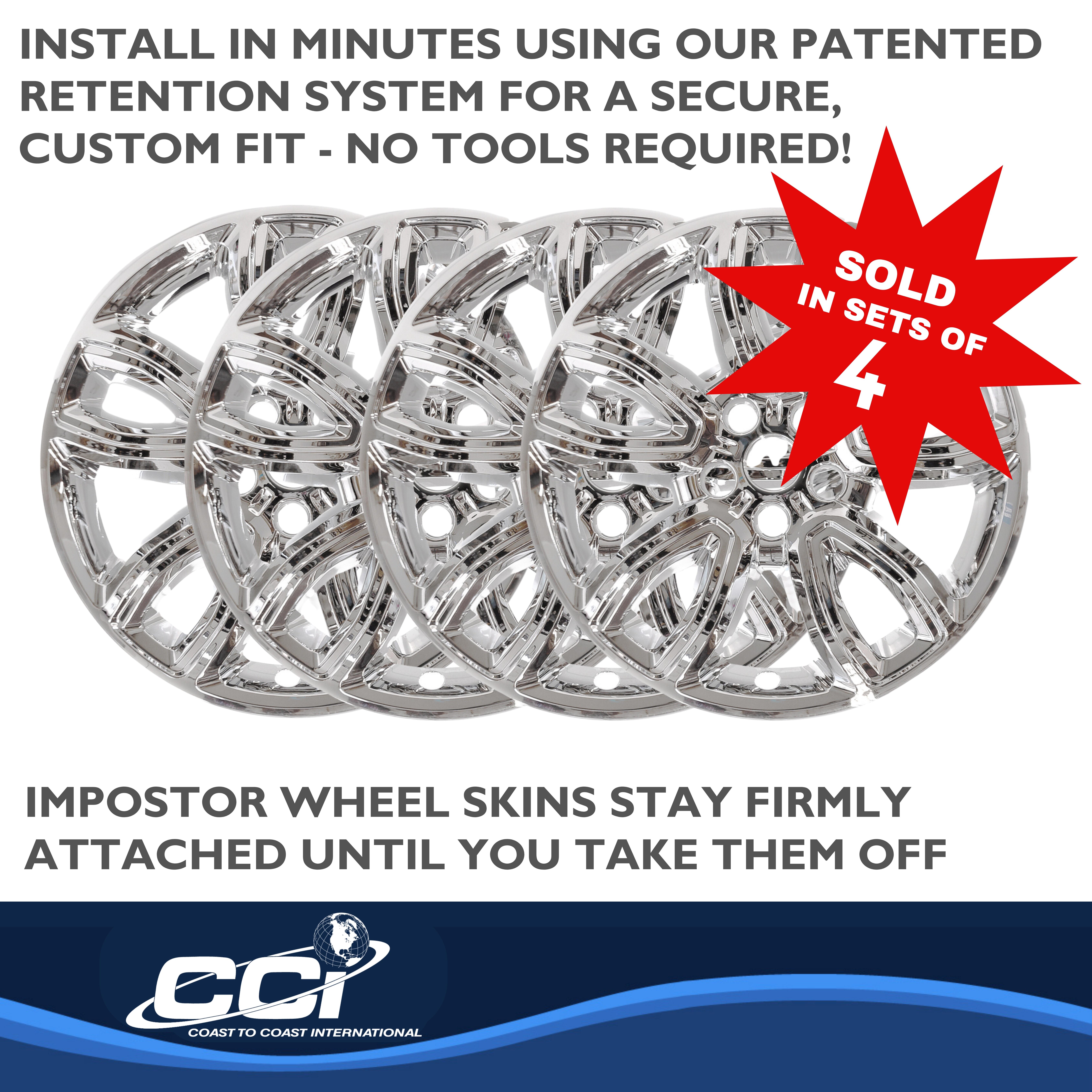 Coast To Coast IMP468X - Wheel Skins, Silver, Chrome Plated