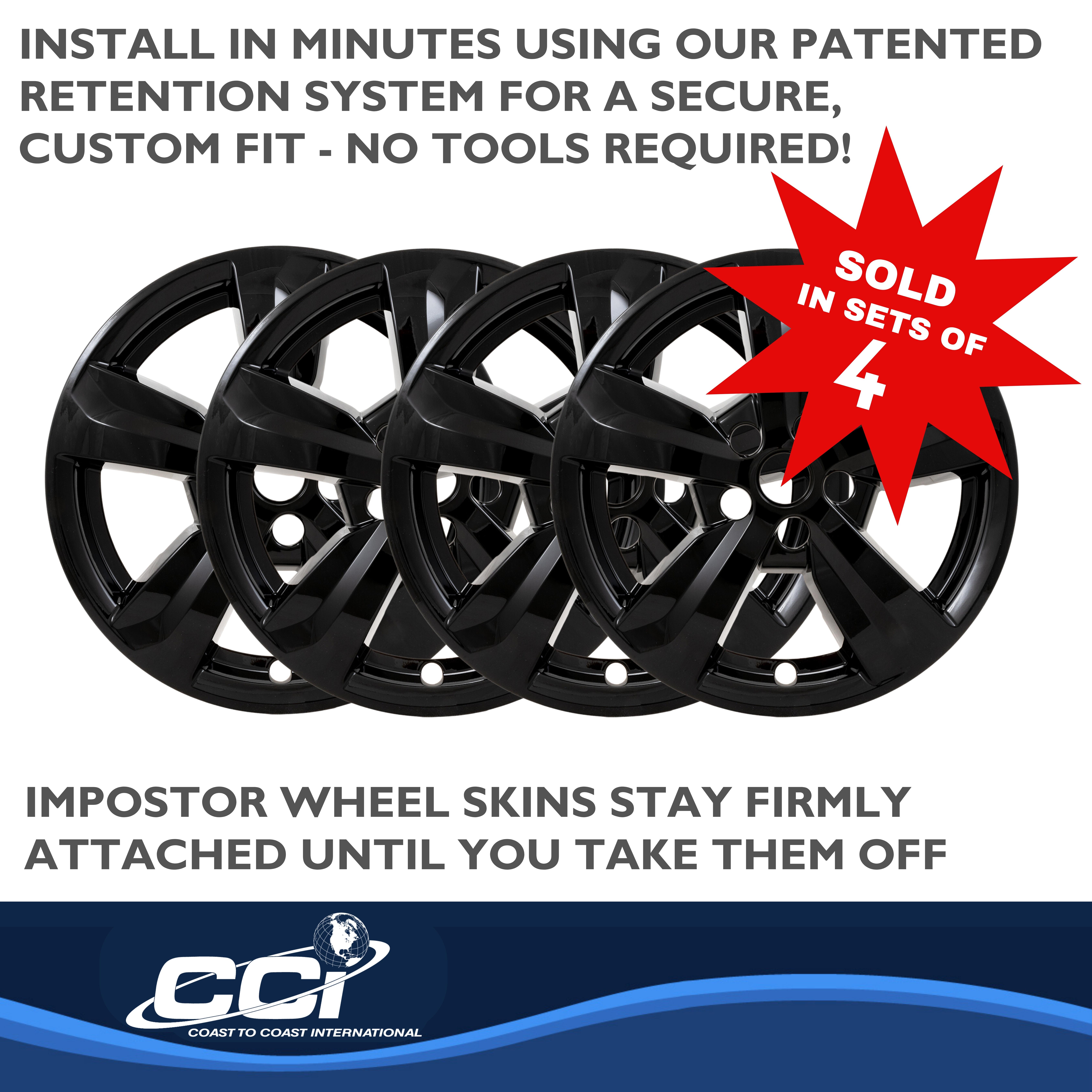 Coast To Coast IMP475BLK - Wheel Skins, Black, ABS Plastic