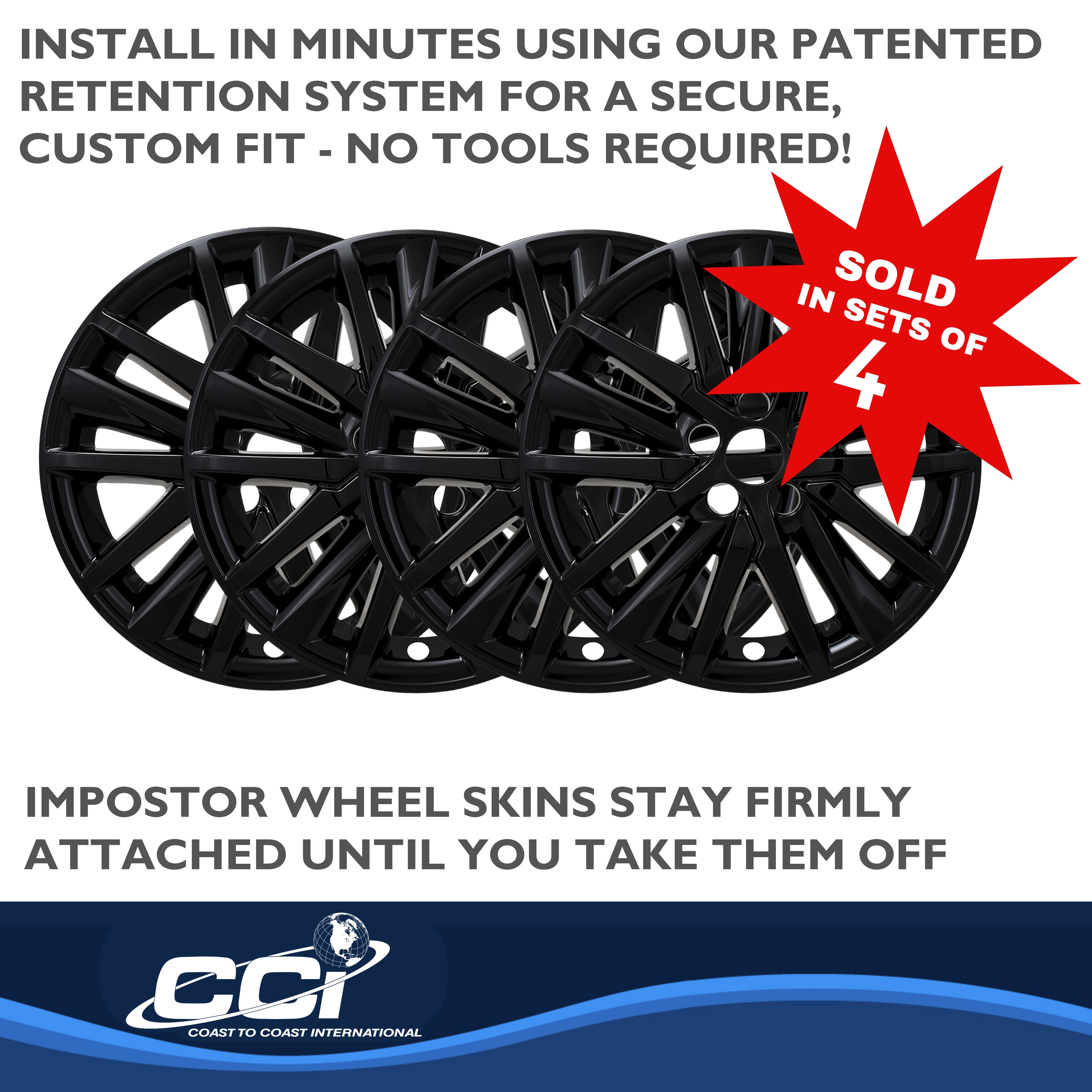 Coast To Coast IMP480BLK - Wheel Skins, Black, ABS Plastic