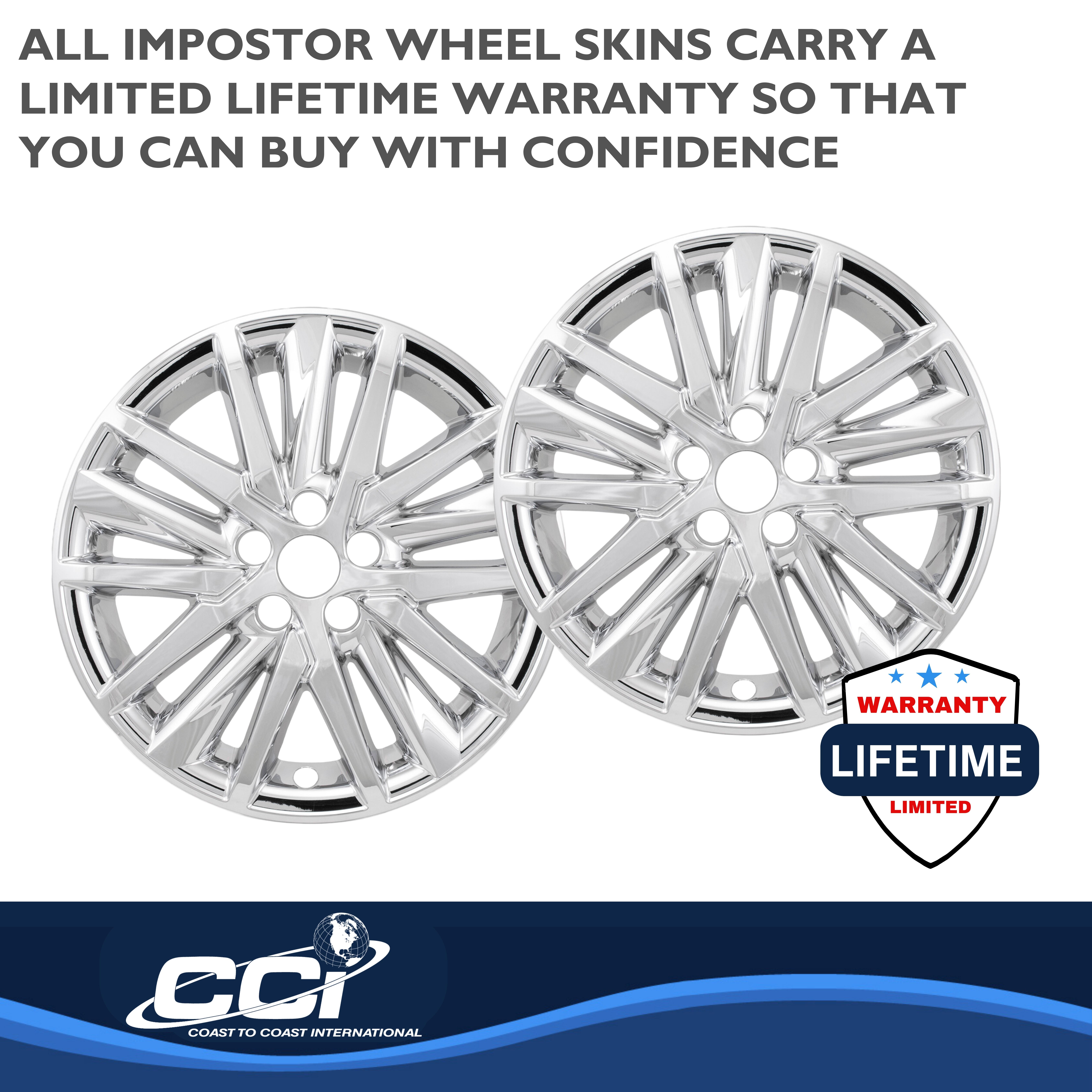 Coast To Coast IMP480X - Wheel Skins, Silver, ABS Plastic