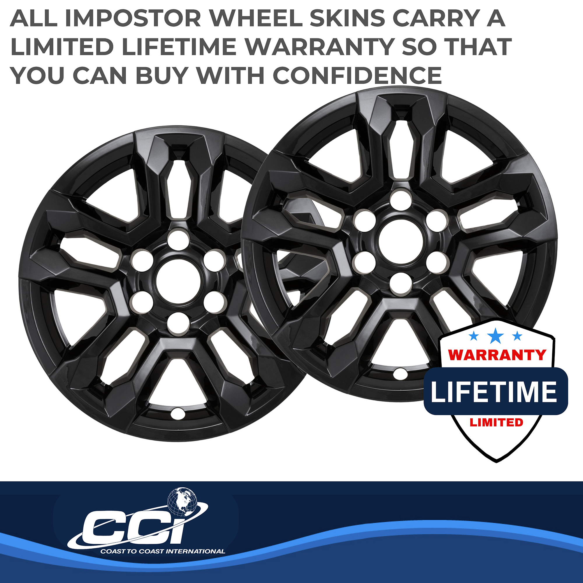 Coast To Coast IMP502BLK - Wheel Skins, Black, ABS Plastic