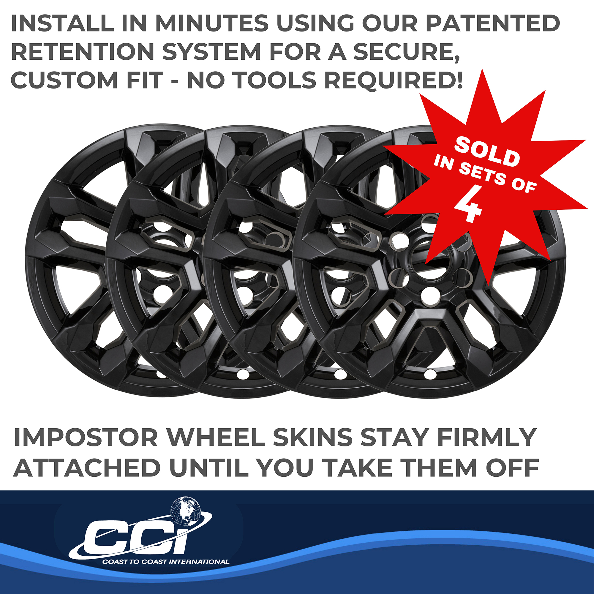 Coast To Coast IMP502BLK - Wheel Skins, Black, ABS Plastic