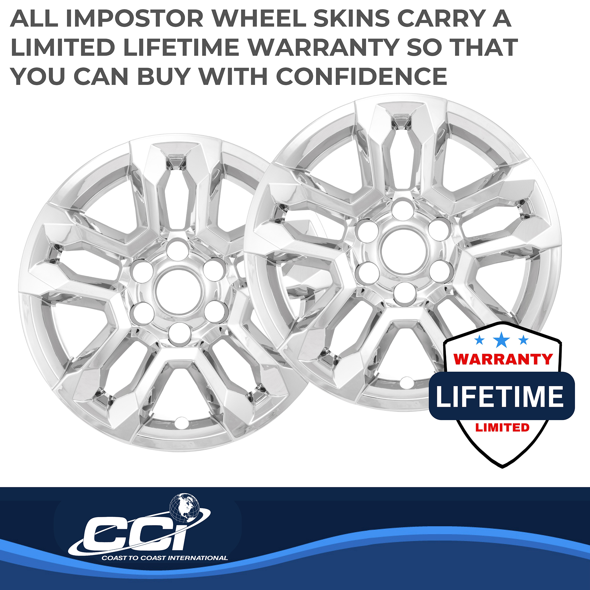 Coast To Coast IMP502X - Wheel Skins, Silver, ABS Plastic