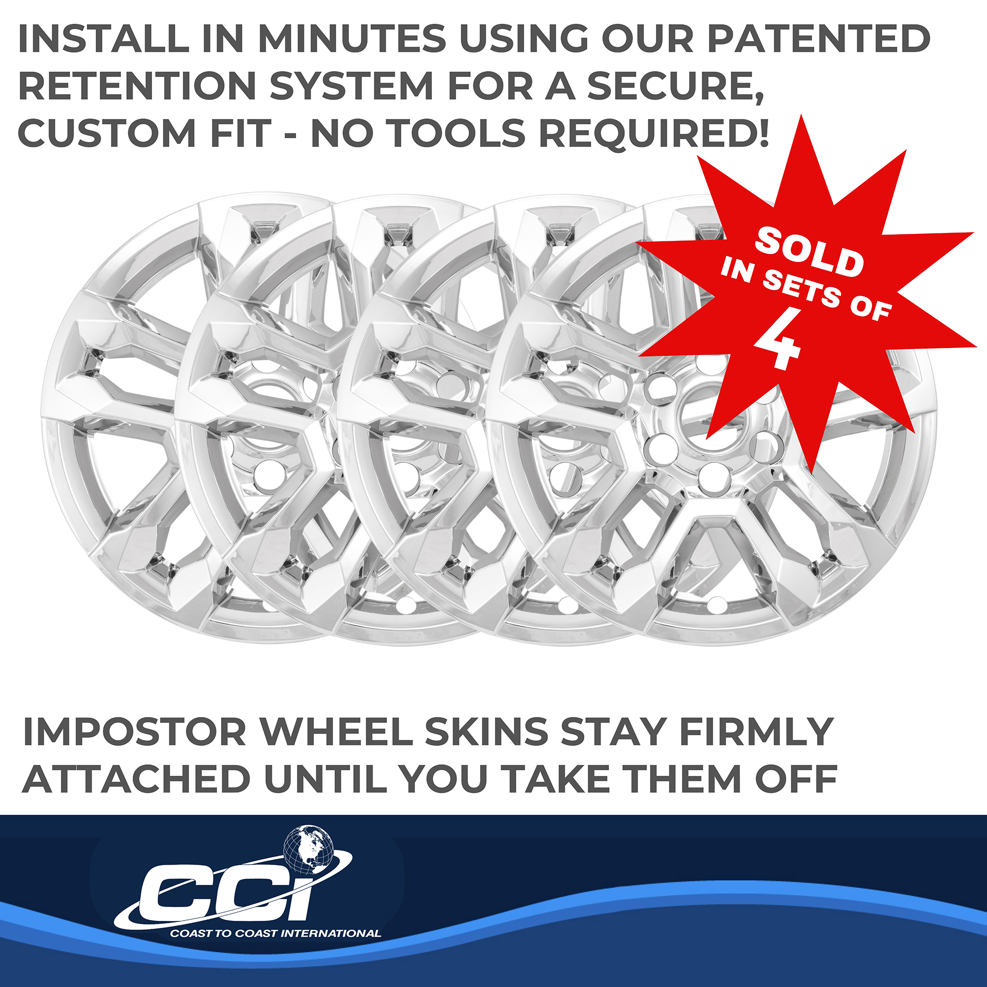 Coast To Coast IMP502X - Wheel Skins, Silver, ABS Plastic