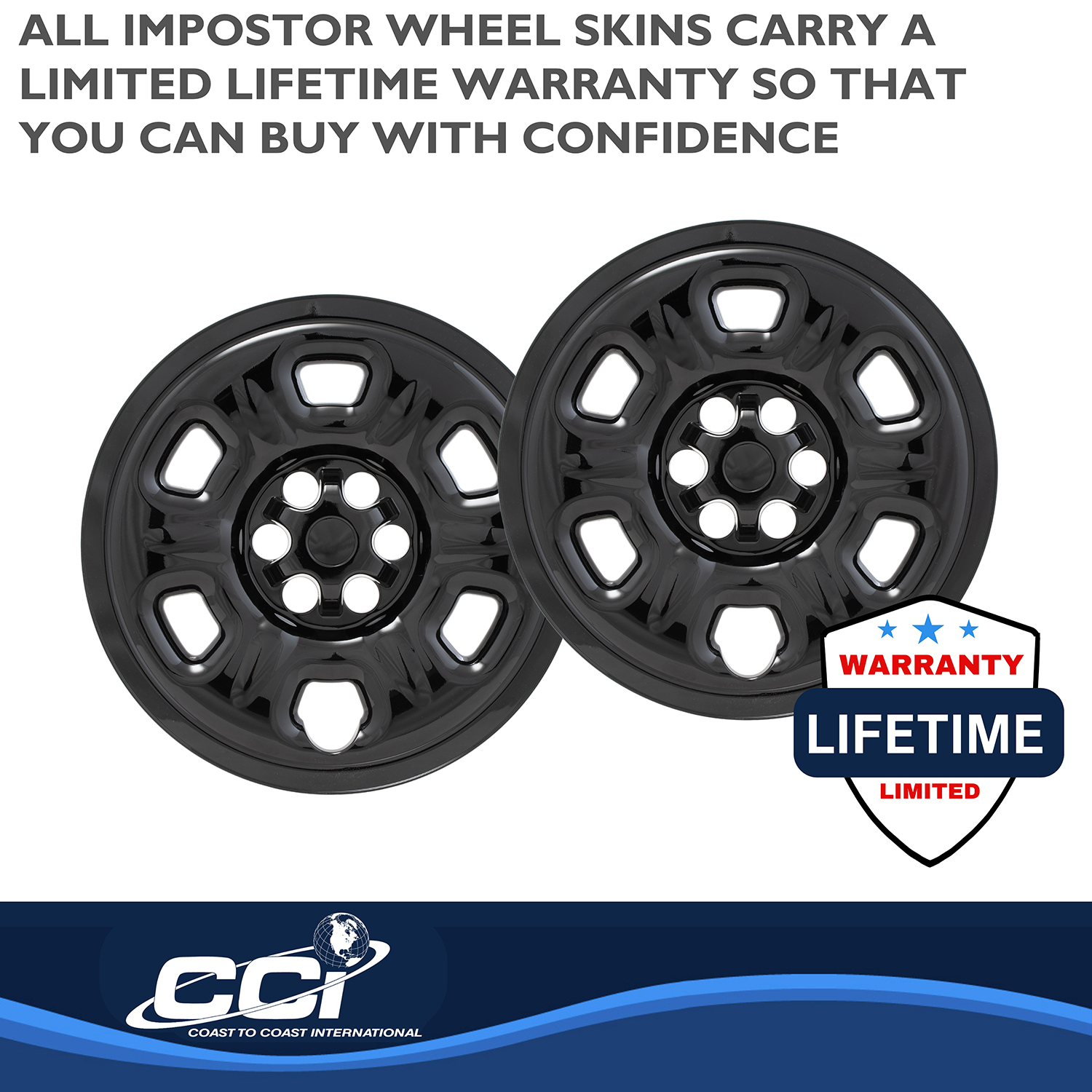 Coast To Coast IMP69BLKN - Wheel Skins, Black, ABS Plastic