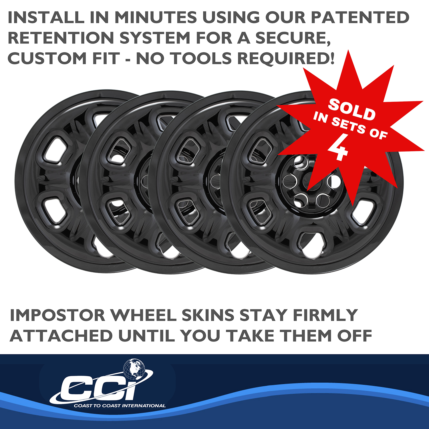 Coast To Coast IMP69BLKN - Wheel Skins, Black, ABS Plastic