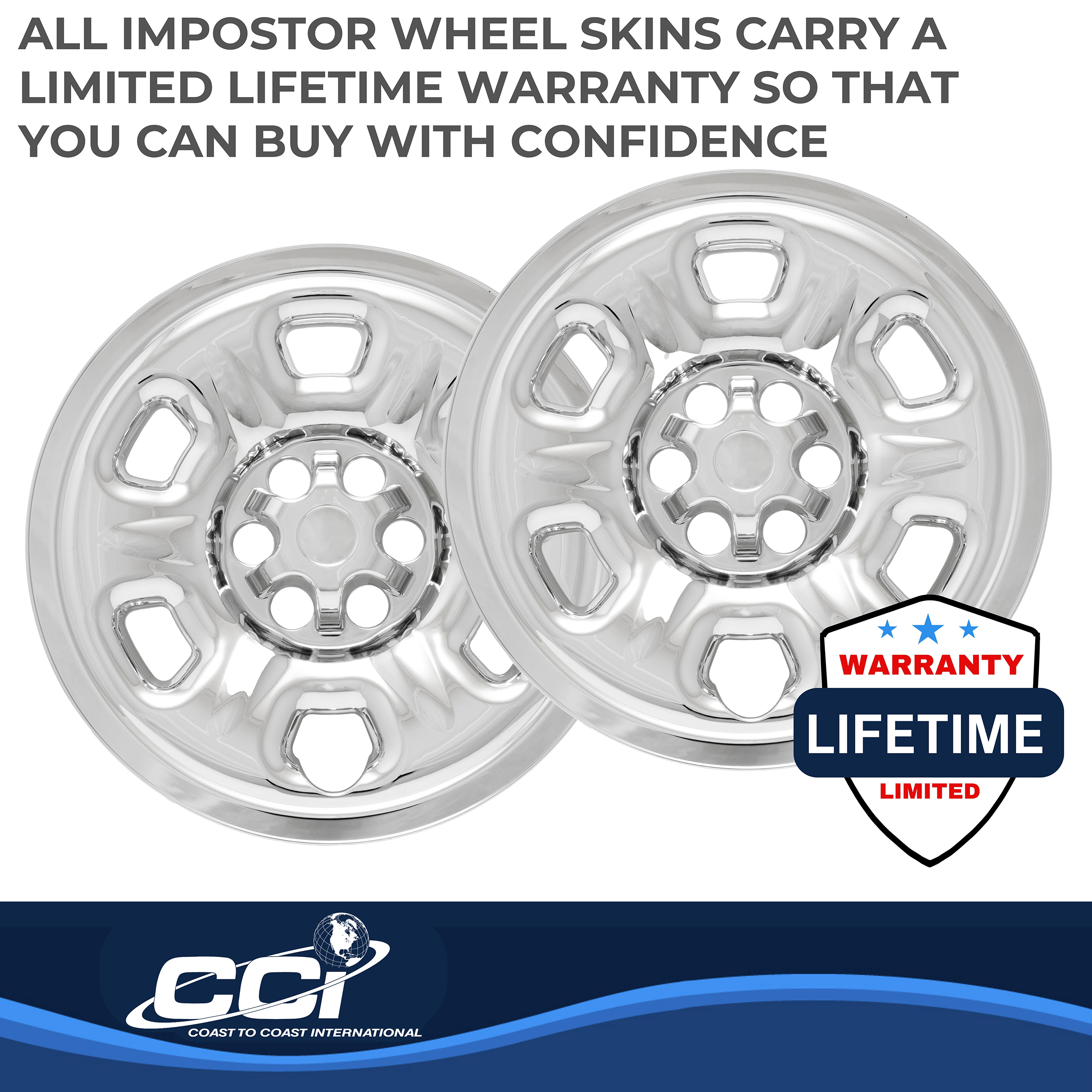 Coast To Coast IMP69XN - Wheel Skins, Silver, ABS Plastic