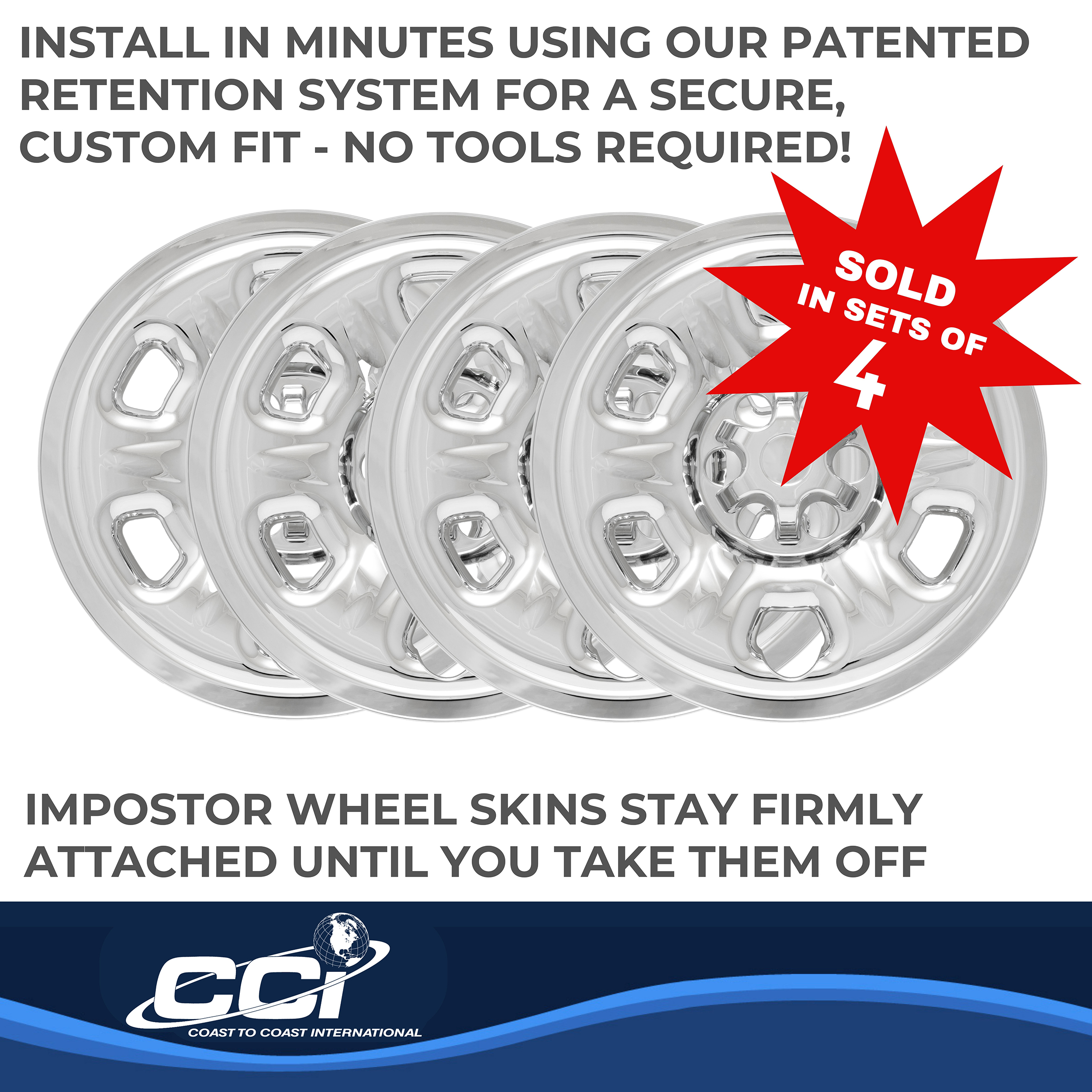 Coast To Coast IMP69XN - Wheel Skins, Silver, ABS Plastic