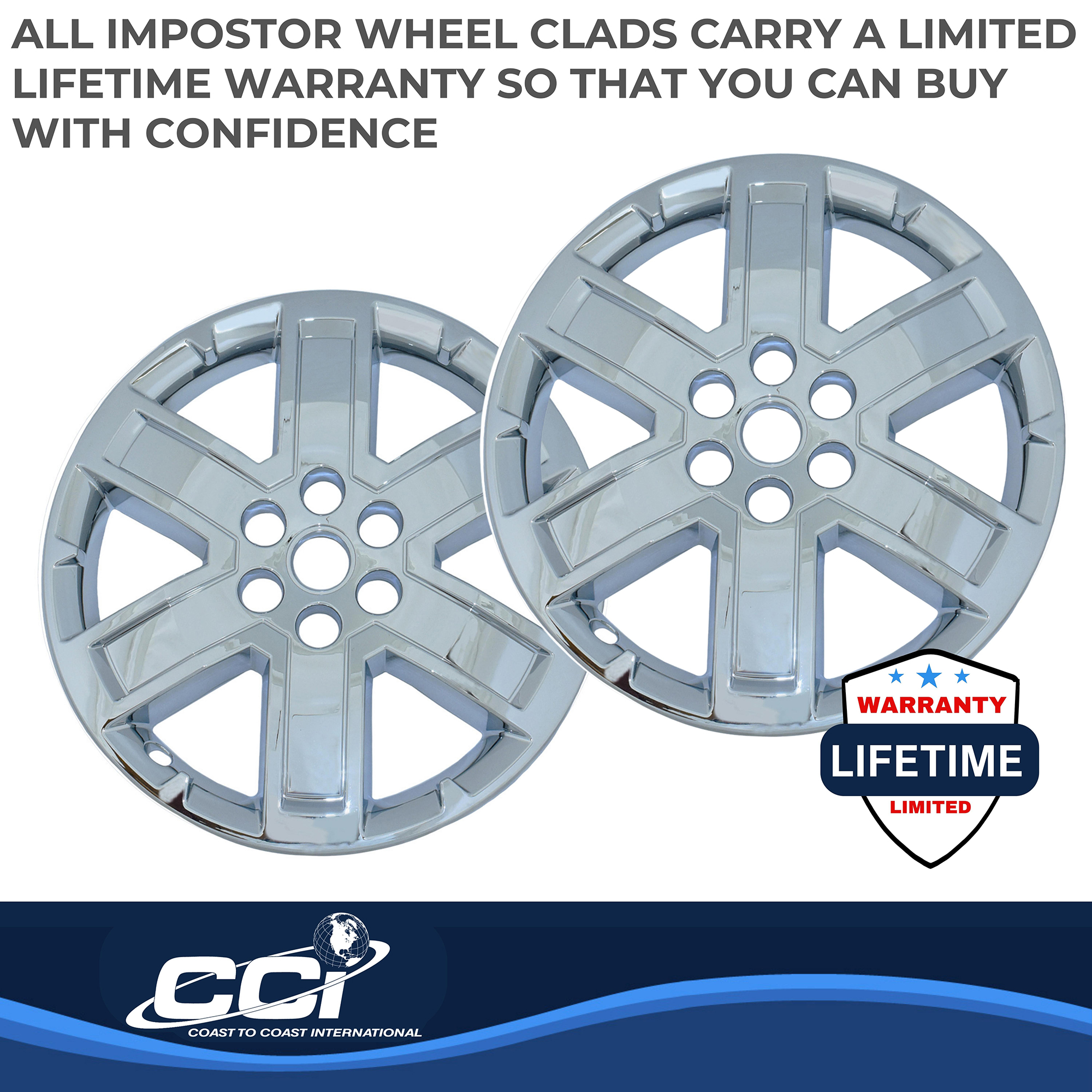 Coast To Coast IWCIMP804X - Impostor Wheel Covers, Silver, Chrome Plated