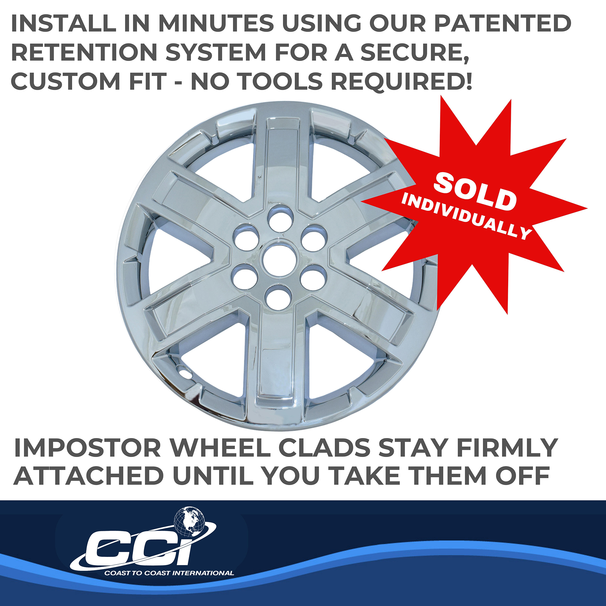 Coast To Coast IWCIMP804X - Impostor Wheel Covers, Silver, Chrome Plated