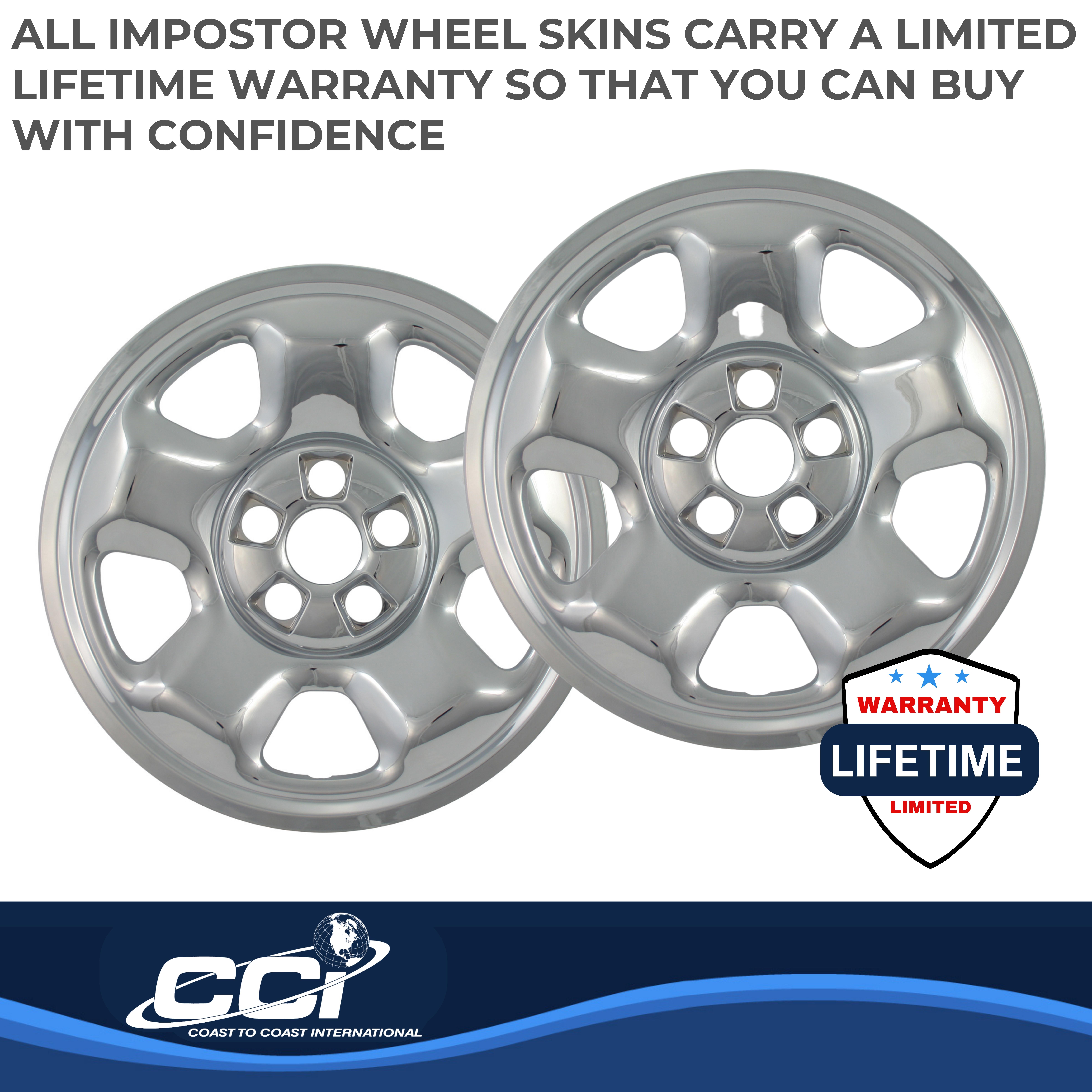 Coast To Coast IWCIMP82X - Impostor Wheel Covers, Silver, Chrome Plated