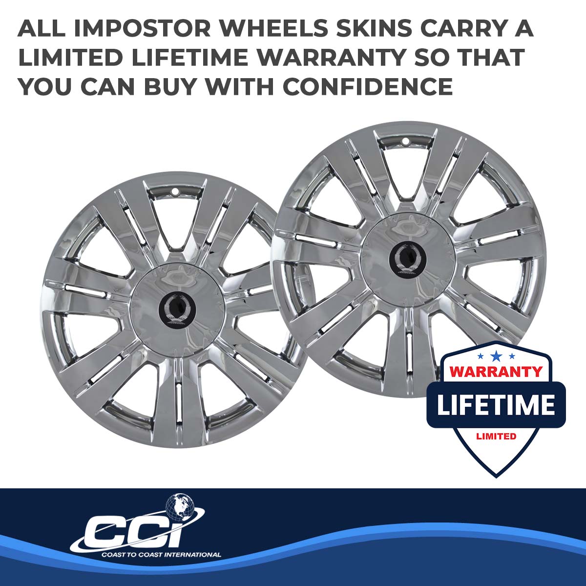 Coast To Coast IWCIMP357X - Impostor Wheel Covers, Silver, Chrome Plated