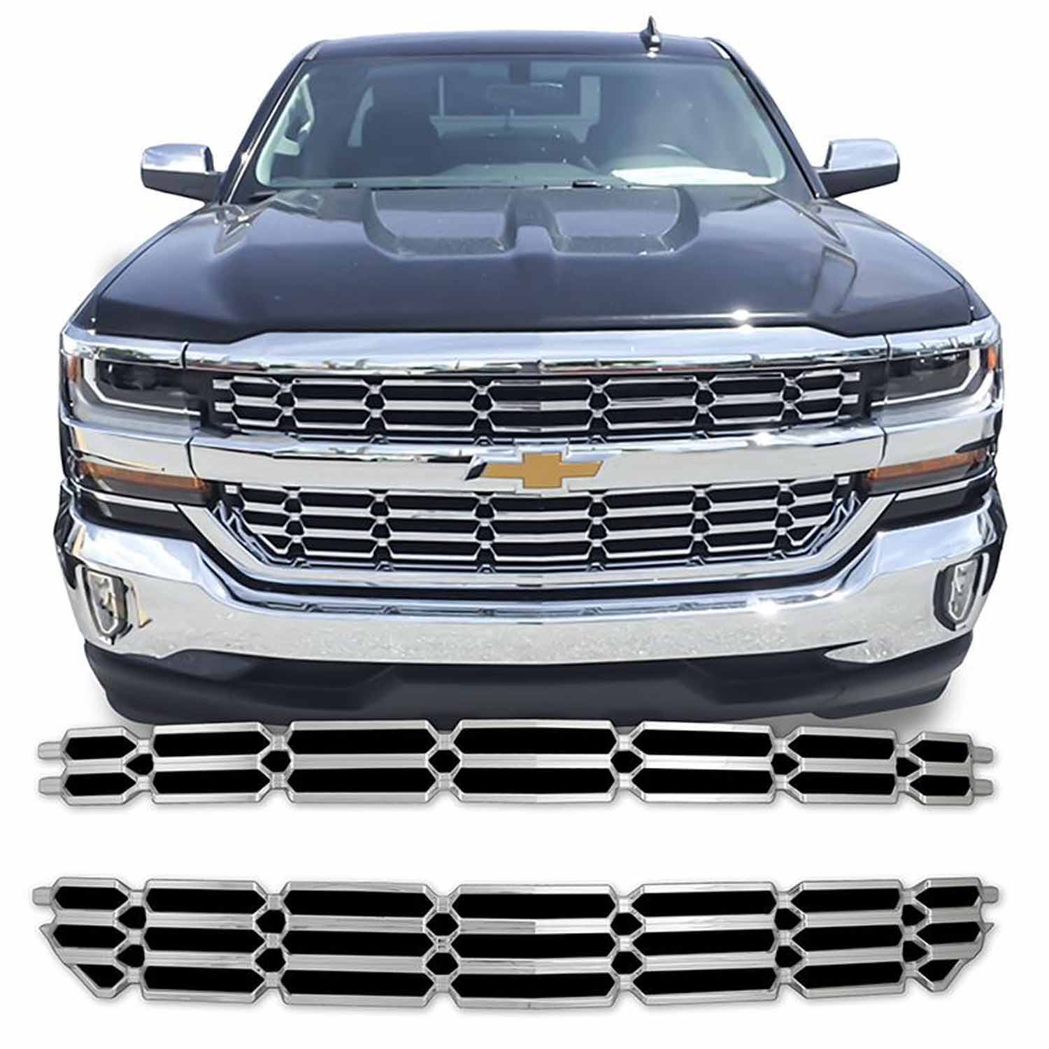 Grille Overlay 2016-2018 Chevrolet Silverado 1500; 2019-2019 Chevrolet Silverado 1500 LD