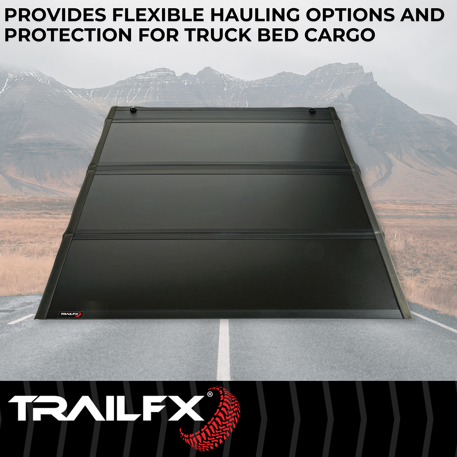 TrailFX TFX1713 - Folding Tonneau Cover, 6'10" Bed, Black