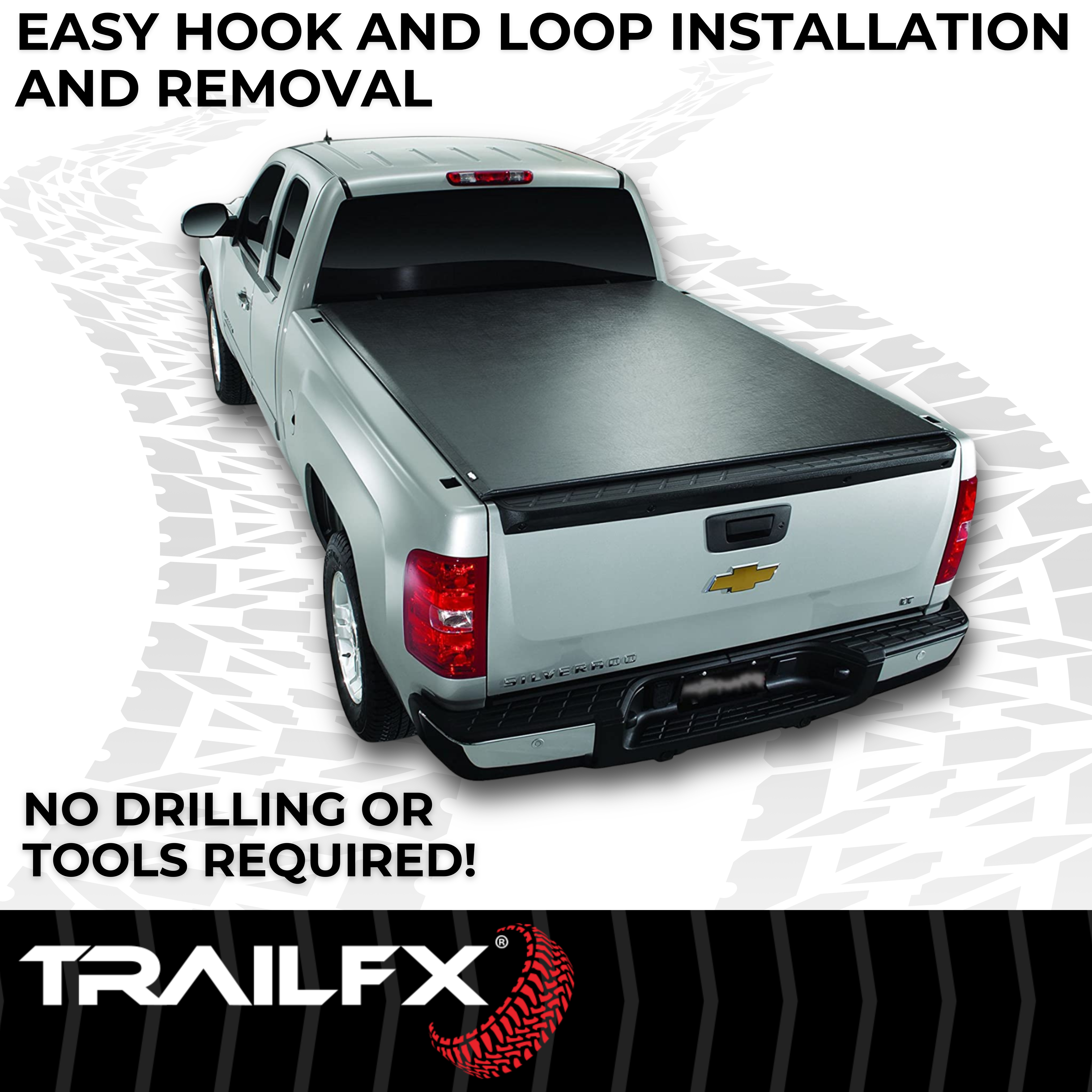 TrailFX TFX3209 - Folding Tonneau Cover, 6'10" Bed, Black