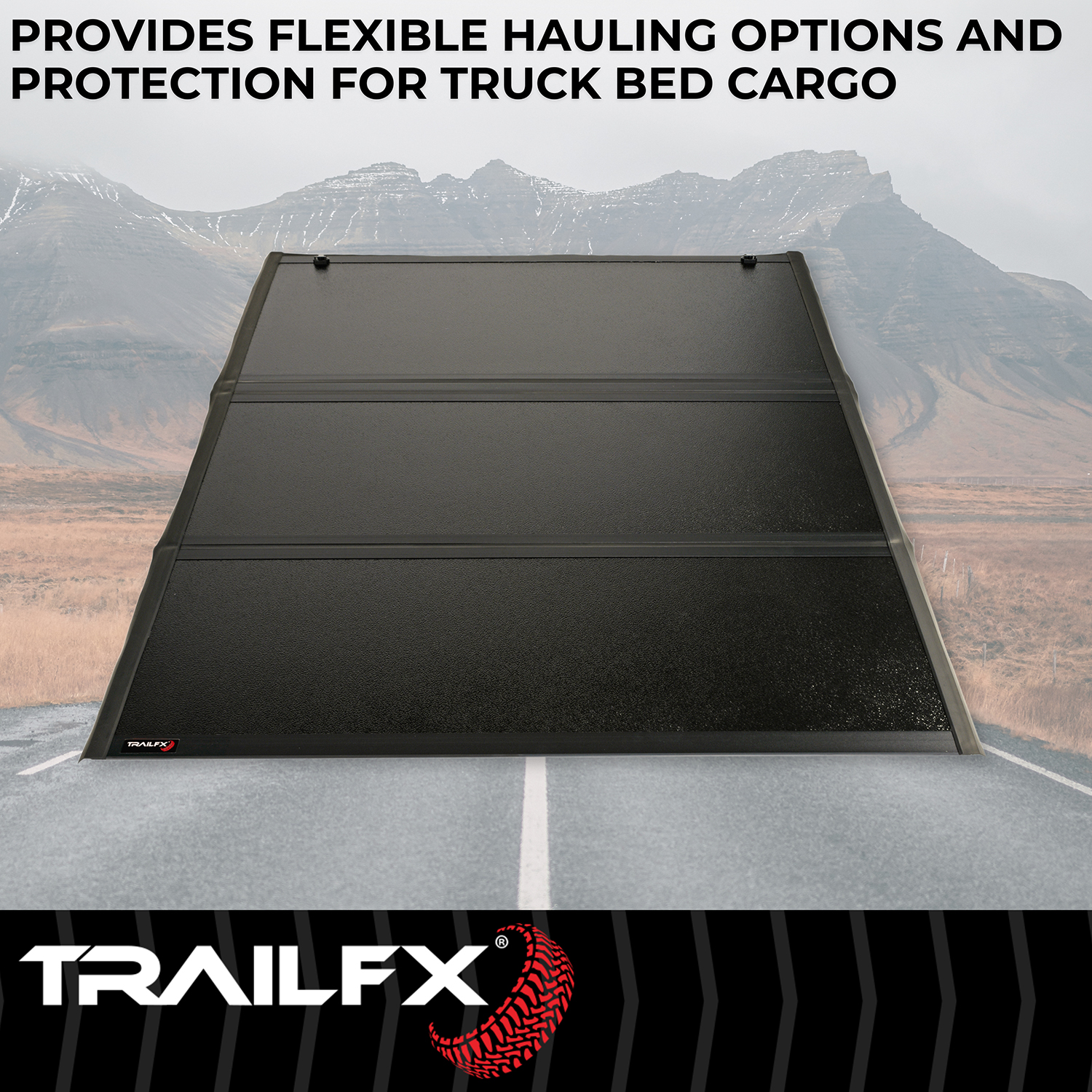 TrailFX TFX3525 - Folding Tonneau Cover, 6'7" Bed, Black