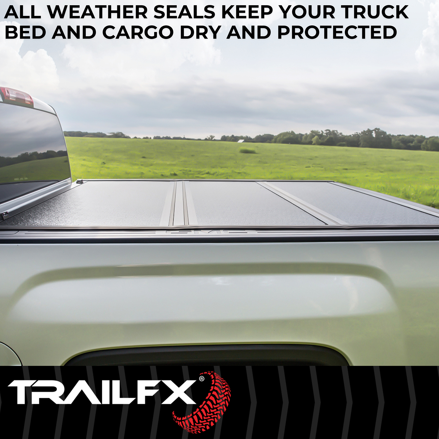 TrailFX TFX3526 - Folding Tonneau Cover, 6'10" Bed, Black