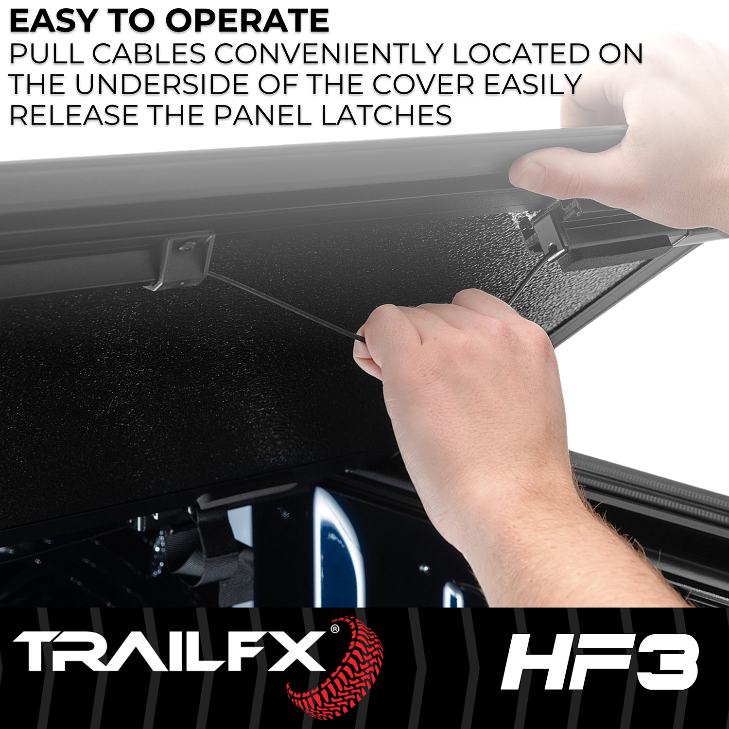 TrailFX TFX8002 - Tonneau Covers, Black, Semi-Gloss Textured