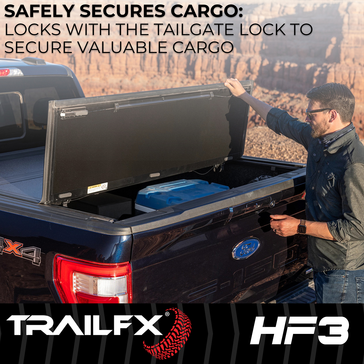 TrailFX TFX8002 - Tonneau Covers, Black, Semi-Gloss Textured