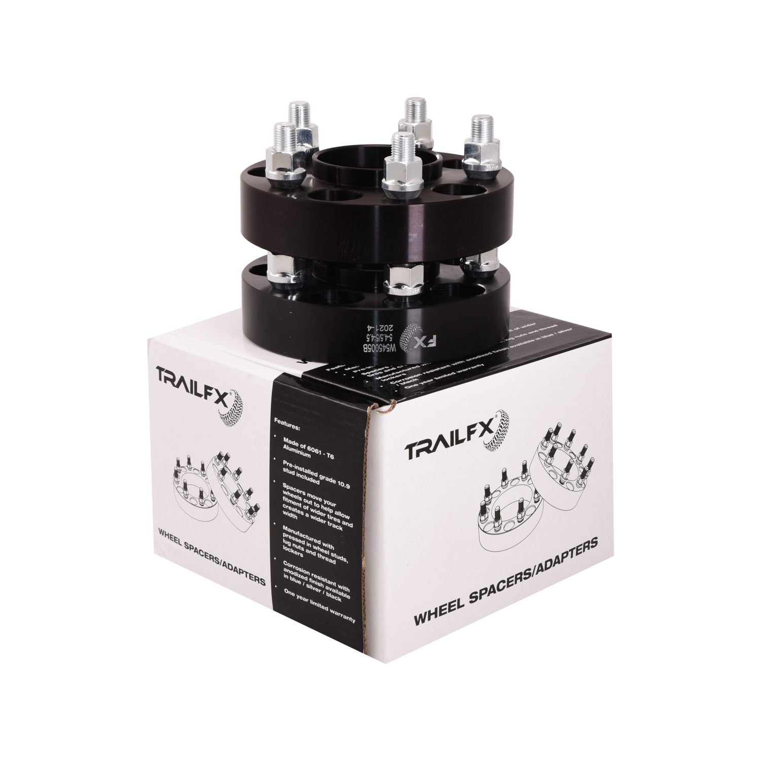TrailFX W545005B - Wheel Spacers & Adapters, Black, Anodized