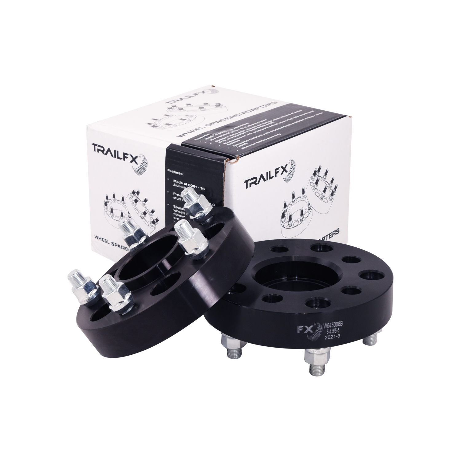 TrailFX W545006B - Wheel Spacers & Adapters, Black, Anodized