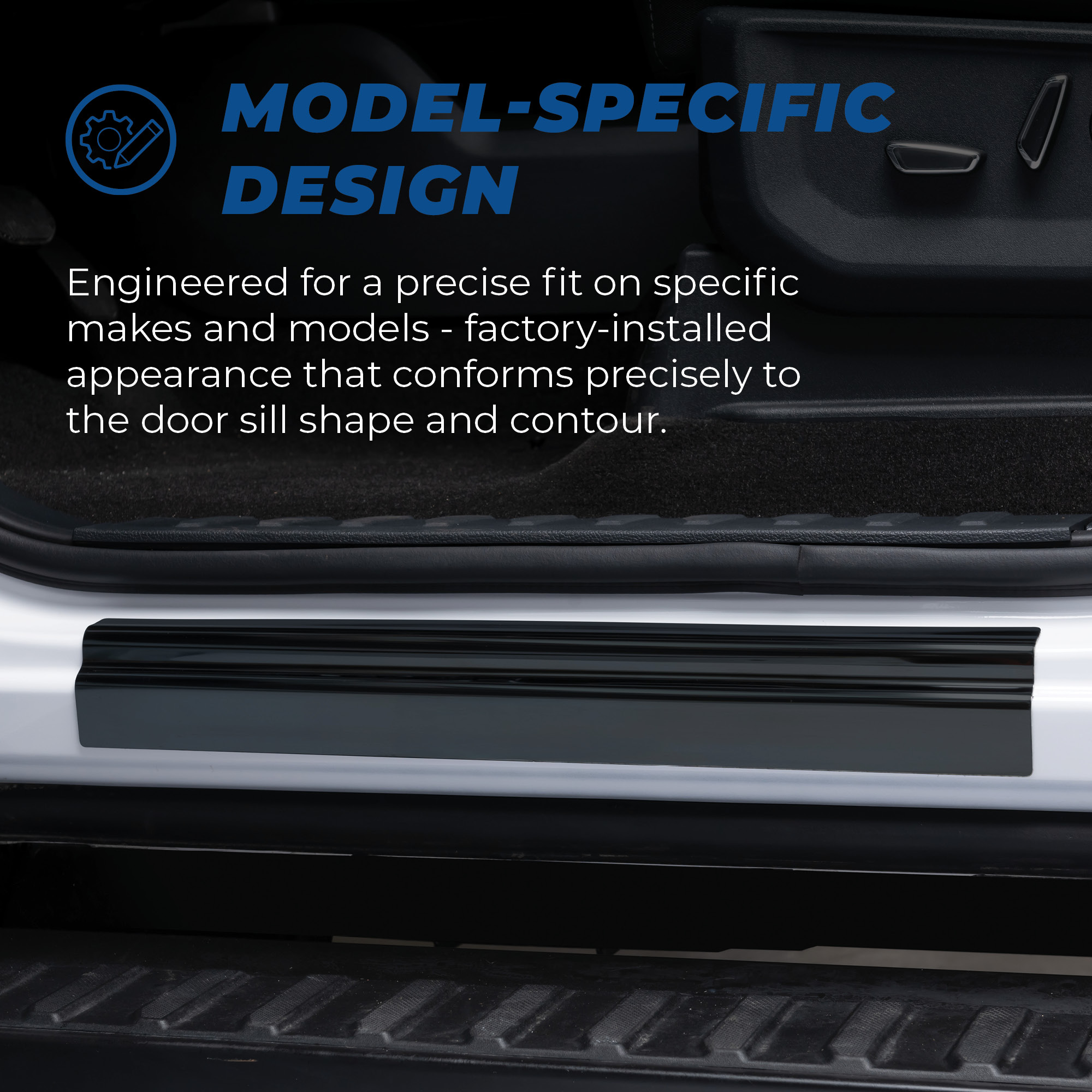 Putco 95145BP - Door Sill Plates, Black, Molded Plastic