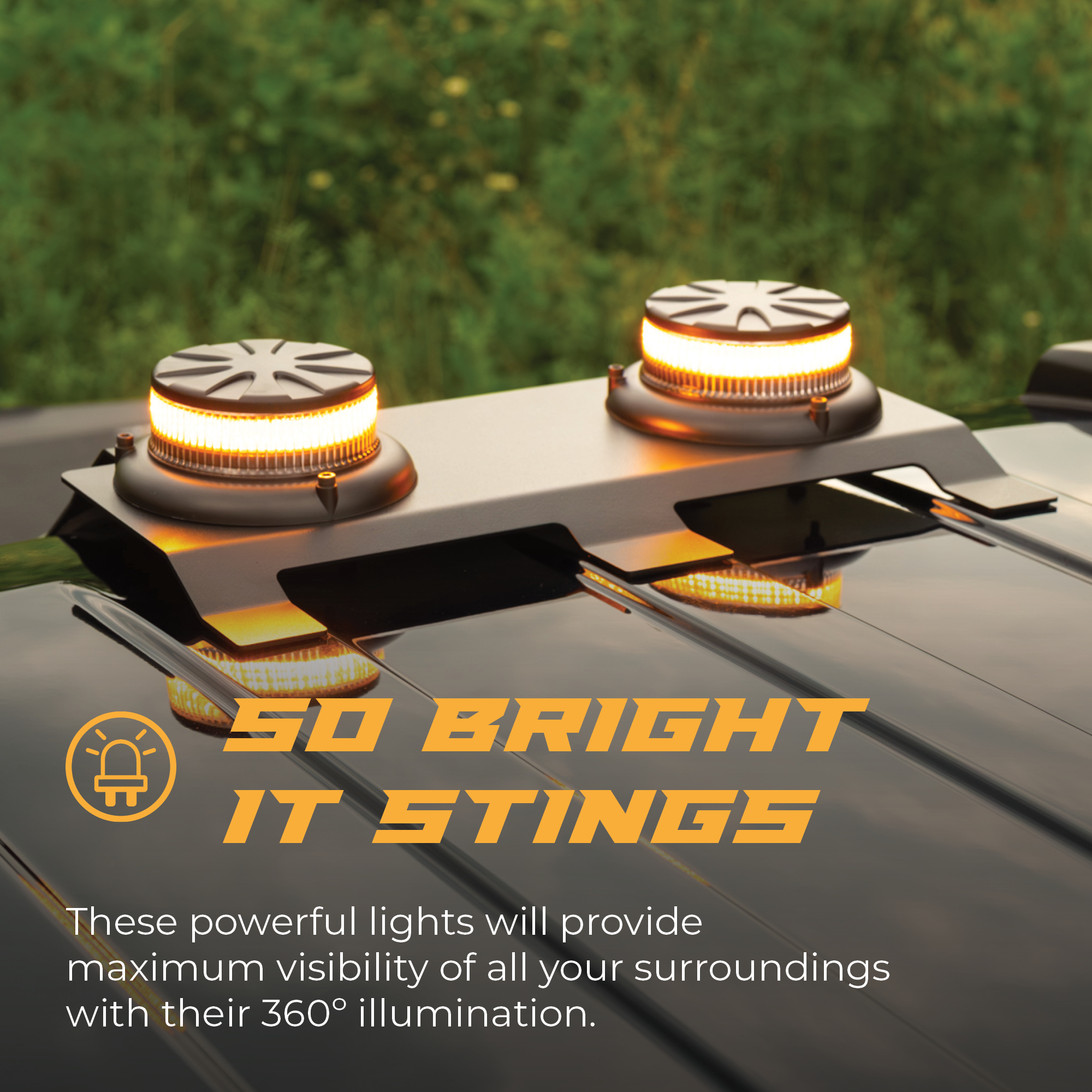 Putco 950211-01 Putco Amber / White Dual-Beacon LED Strobes With Third ...