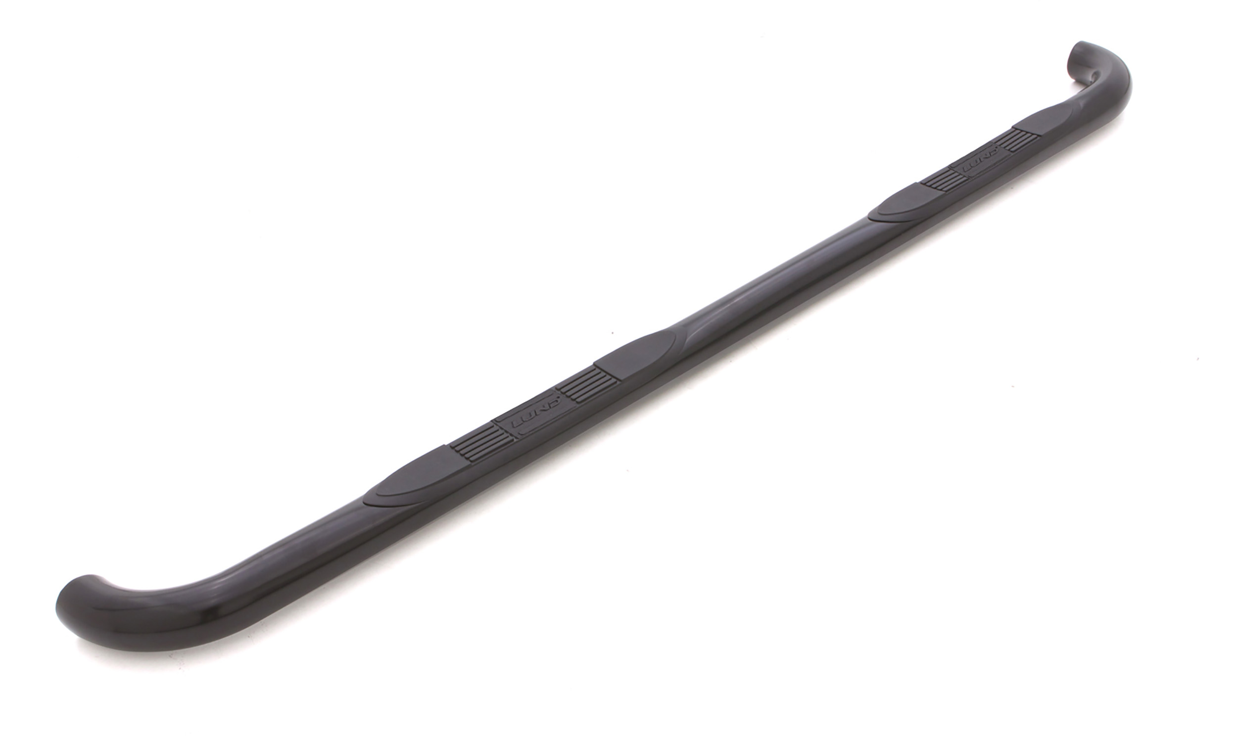 Lund 23090910 - 3" Round Bent Nerf Bars, 2-Piece Set, Crew Cab