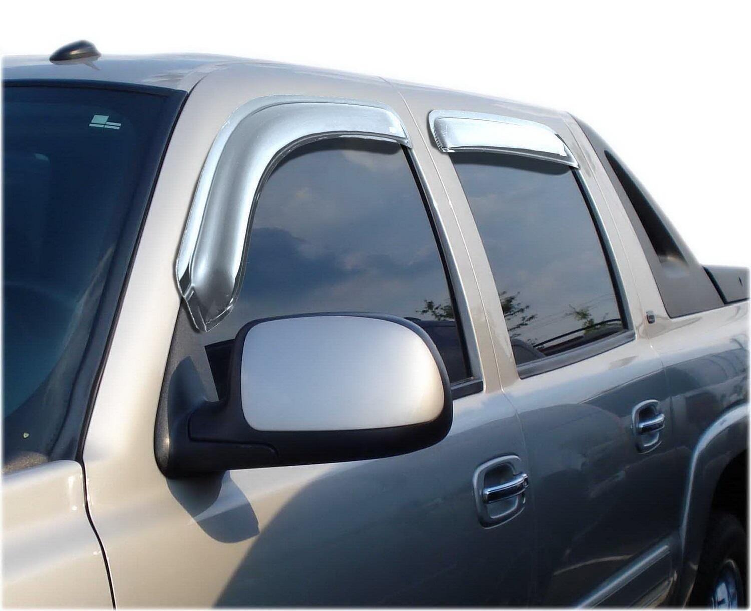 Auto Ventshade AVS 684355 - AVS Chrome Ventvisor, Crew Cab, Outside Mount