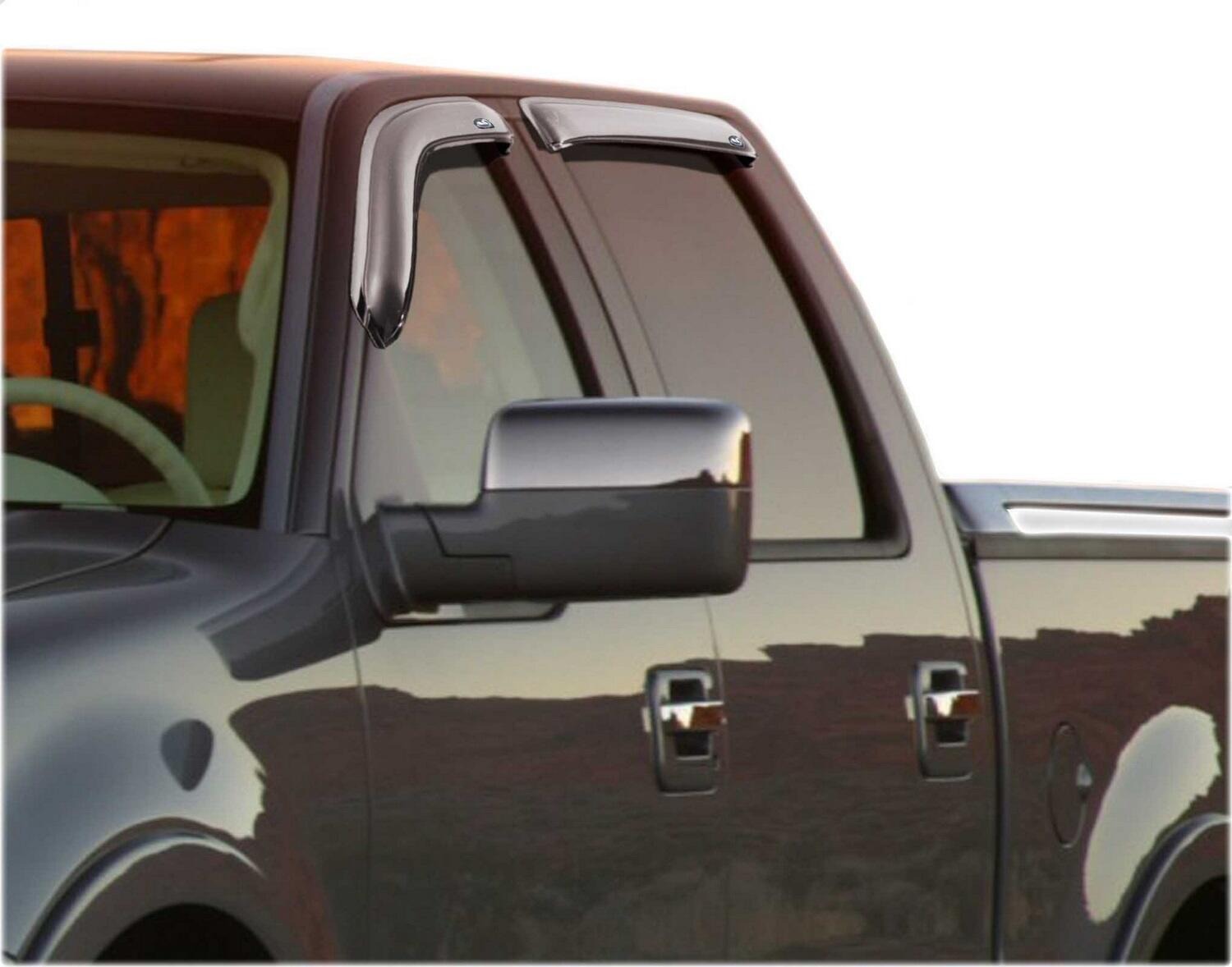 Auto Ventshade AVS 684443 - AVS Chrome Ventvisor, Crew Cab, Outside Mount