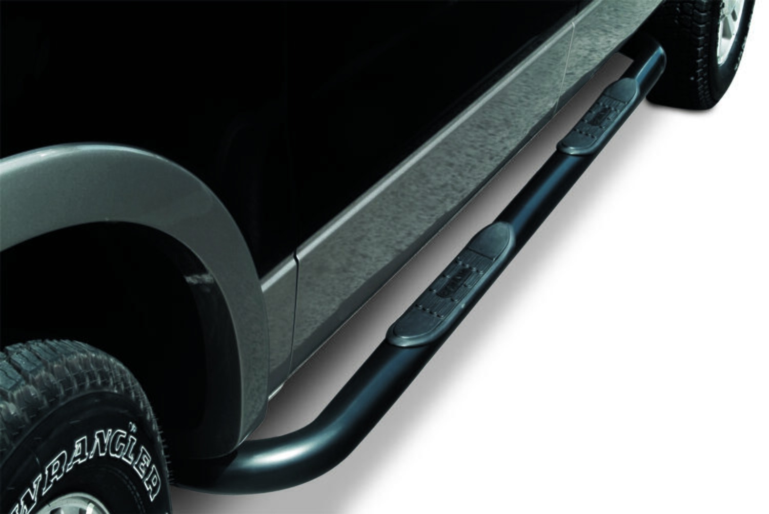 Big Country 372021 - 3" Round Classic Side Bars, Crew Cab, Black