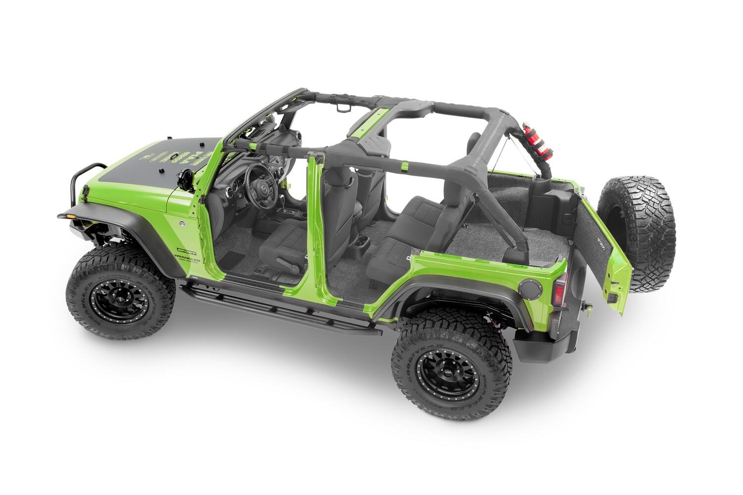 BedRug BRJK07F4 - Jeep Floor & Cargo Liner, Charcoal, Polypropylene Fiber