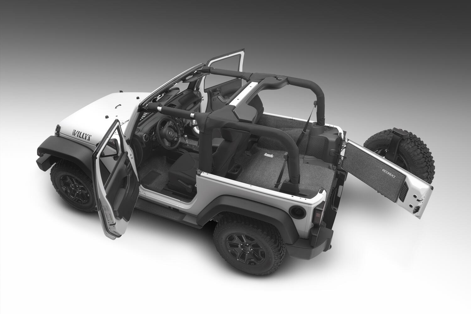 BedRug BRJK07R2 - Jeep Floor & Cargo Liner, Charcoal, Polypropylene Fiber