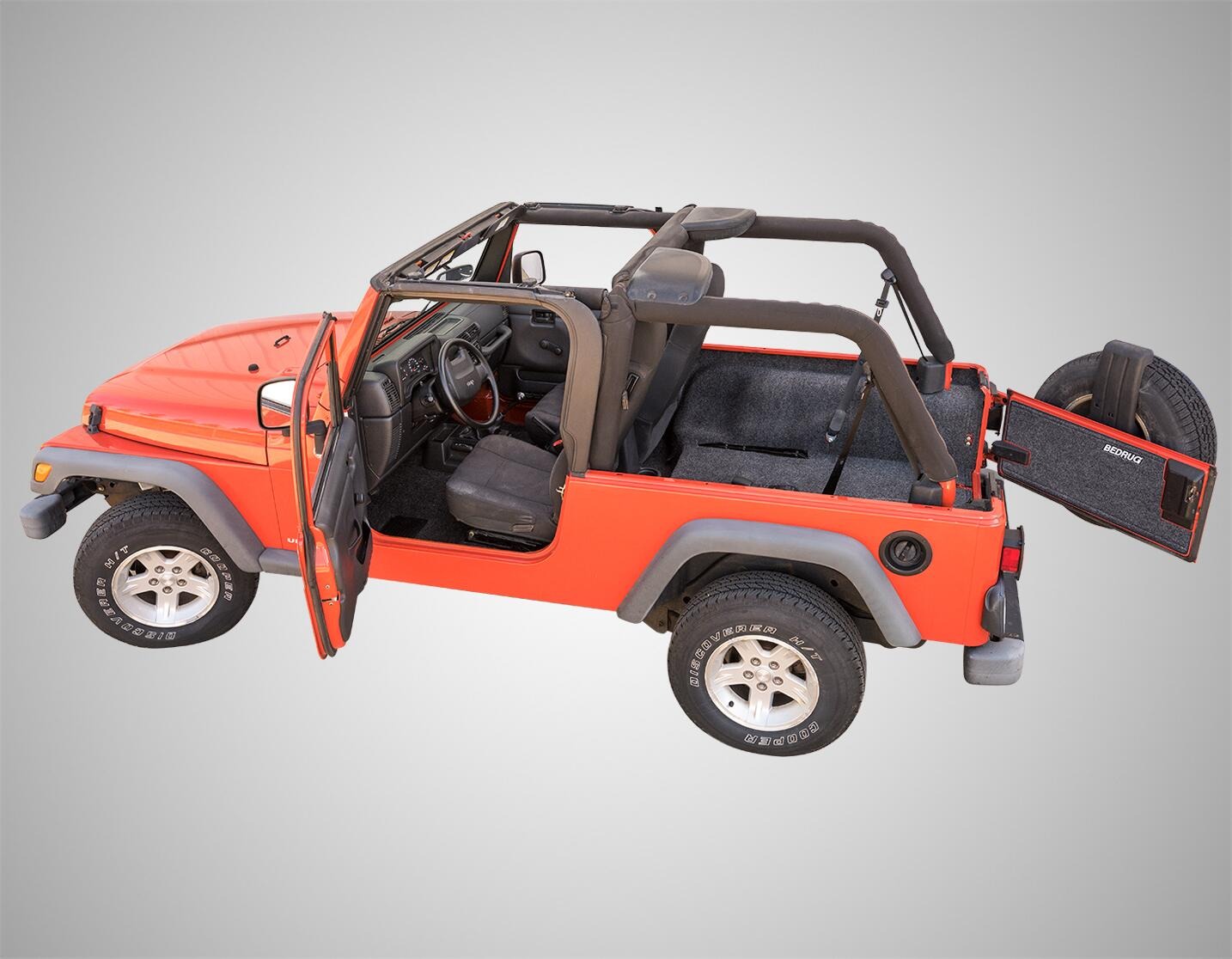 BedRug BRLJ04R - Jeep Floor & Cargo Liner, Charcoal, Polypropylene Fiber