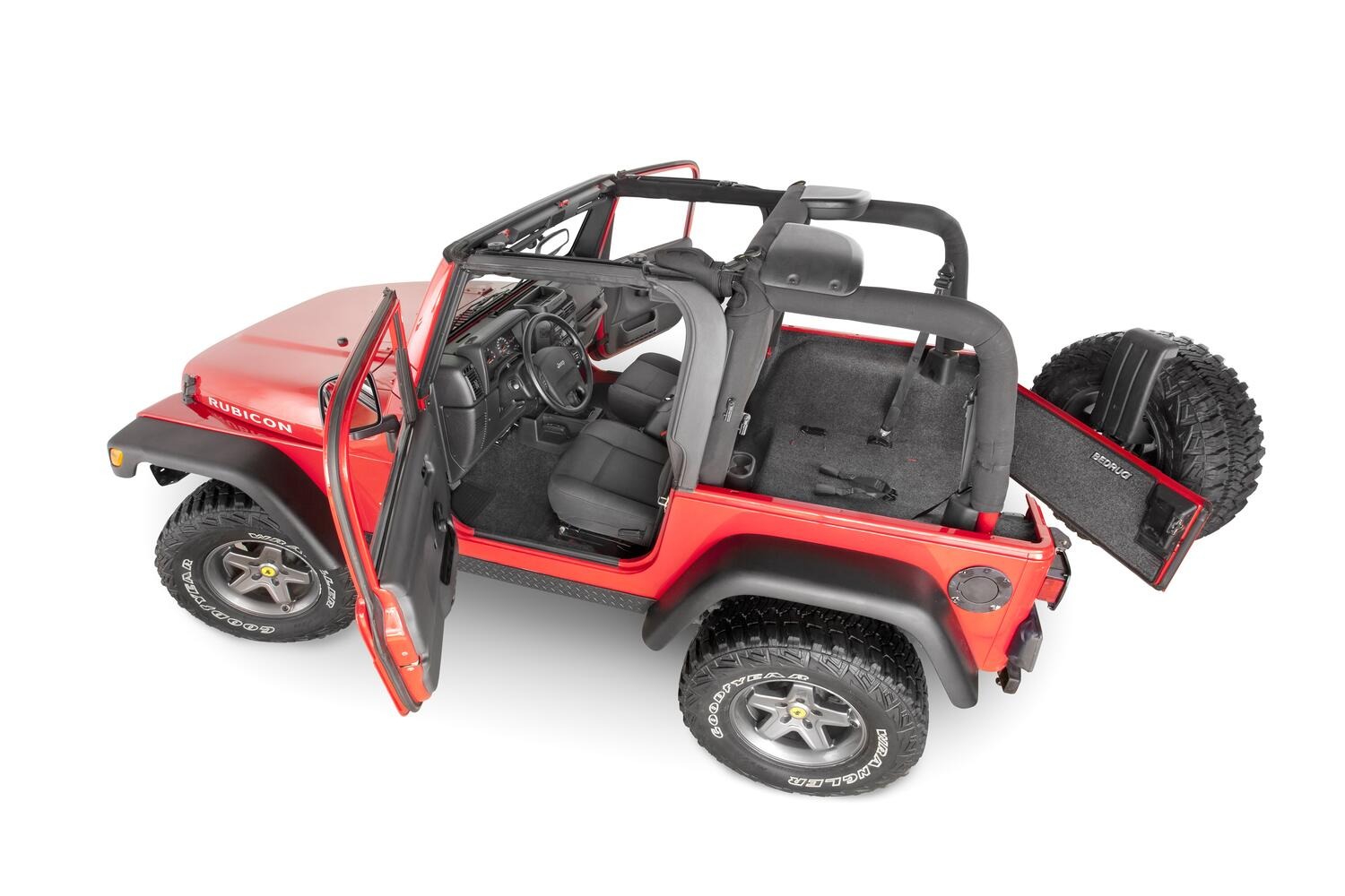 BedRug BRTJ97FNC - Jeep Floor & Cargo Liner, Charcoal, Polypropylene Fiber