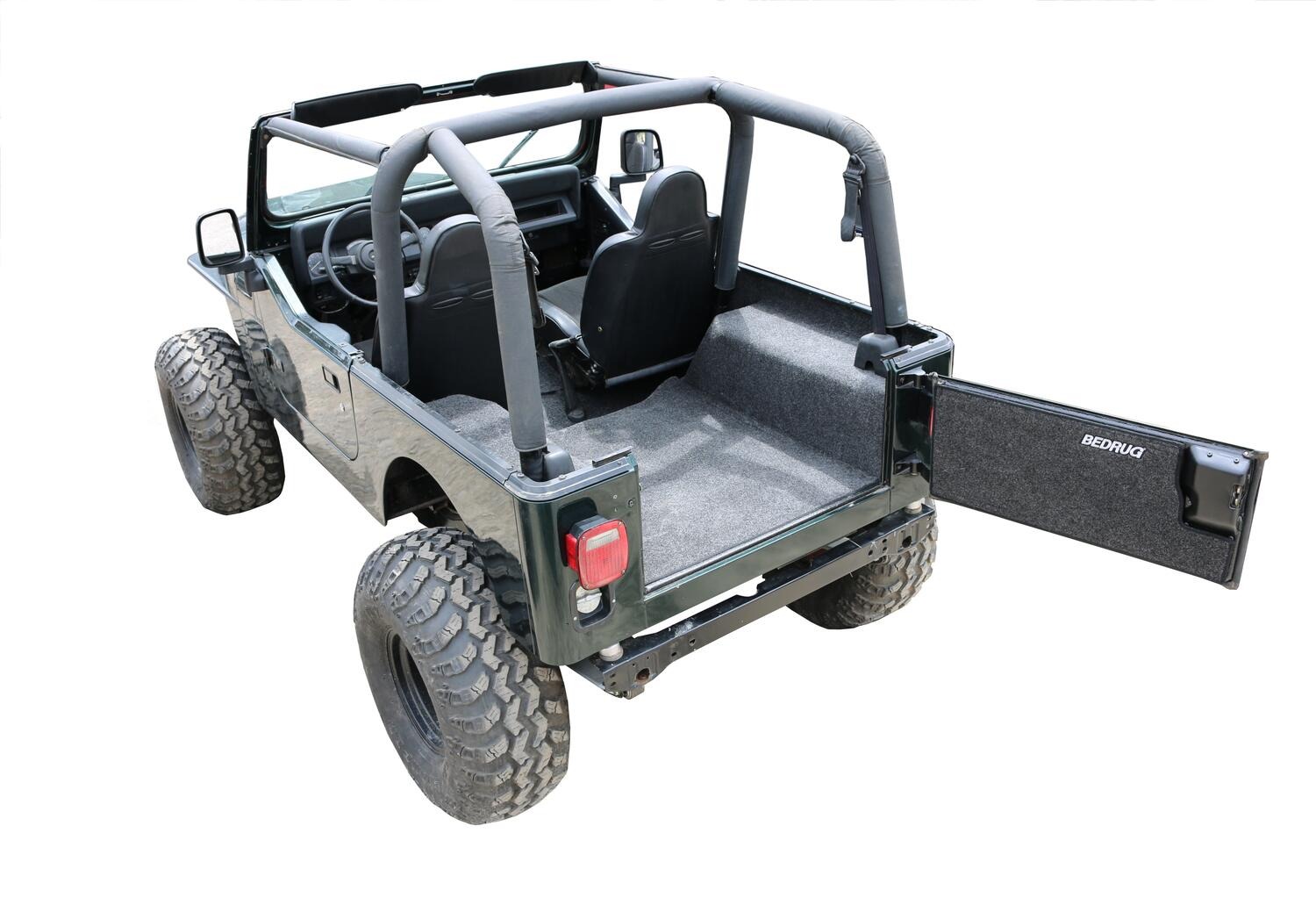 BedRug BRCJ76R - Jeep Floor & Cargo Liner, Charcoal, Polypropylene Fiber