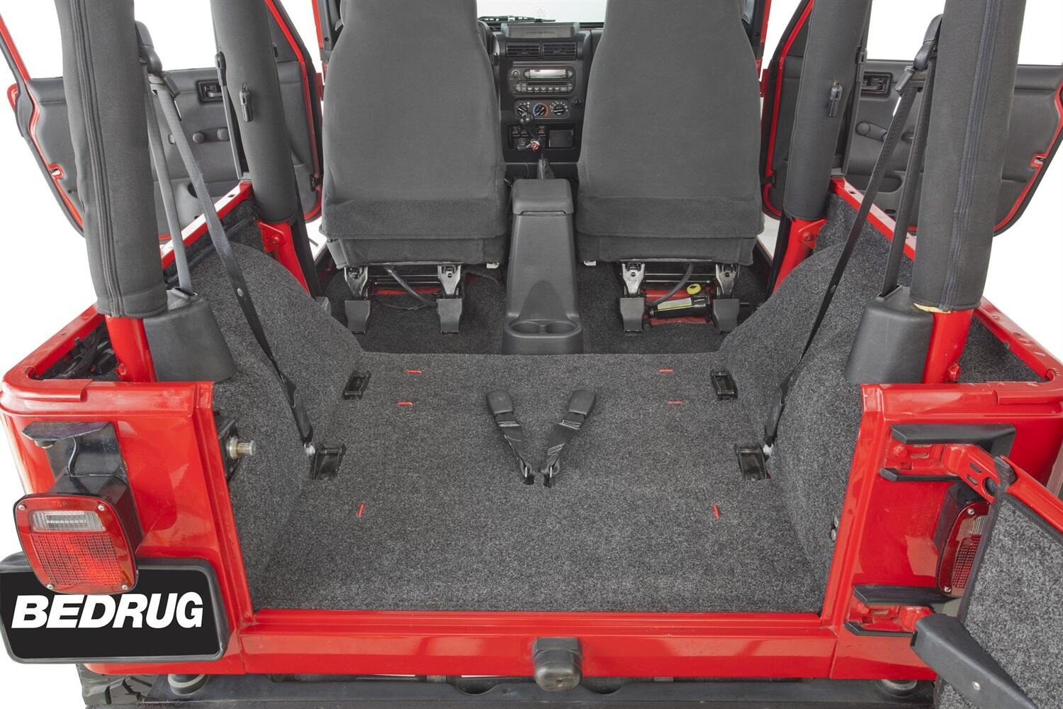 BedRug BRCJ81R - Jeep Floor & Cargo Liner, Charcoal, Polypropylene Fiber